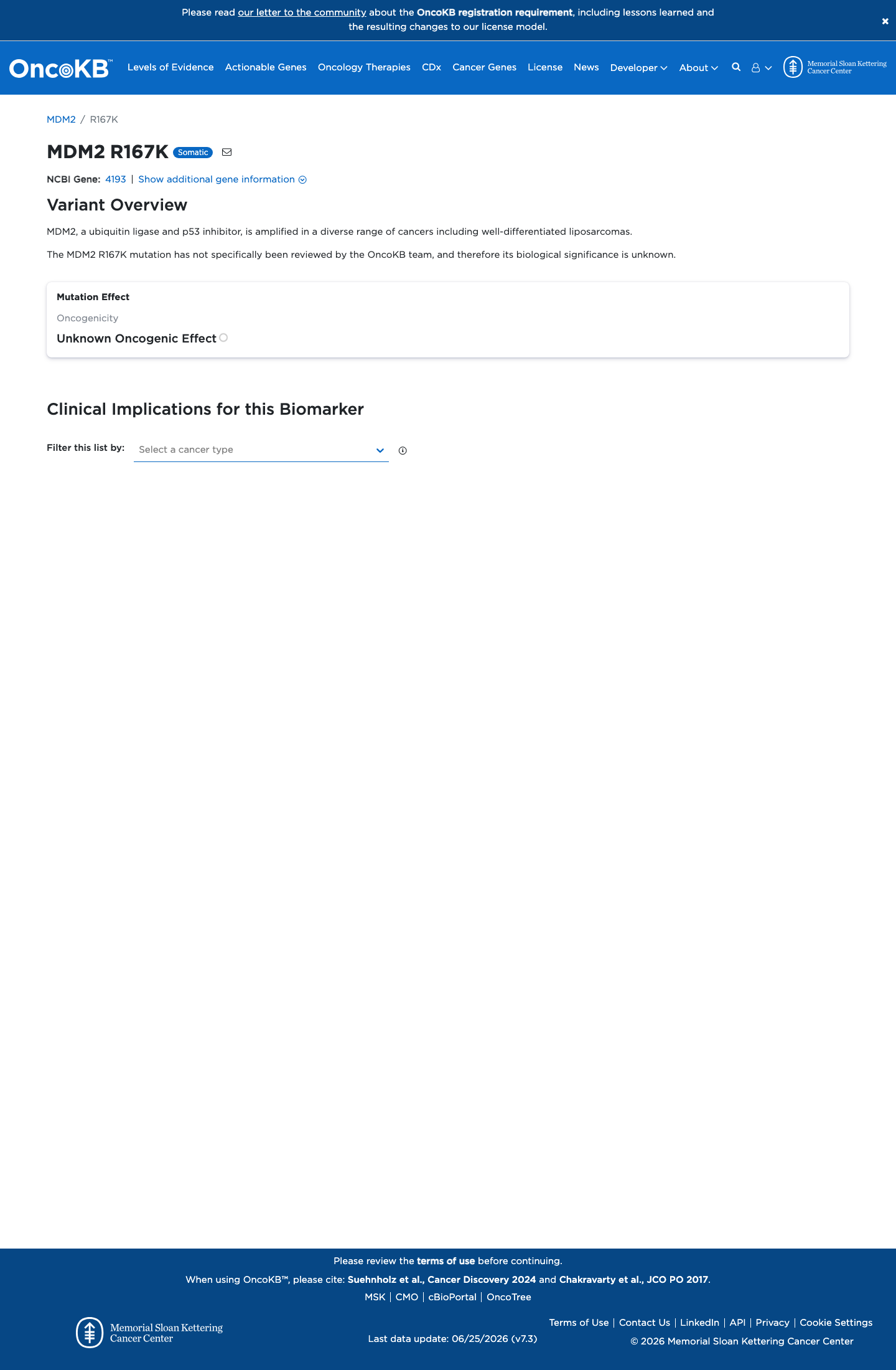 Functional / OncoKB screenshot