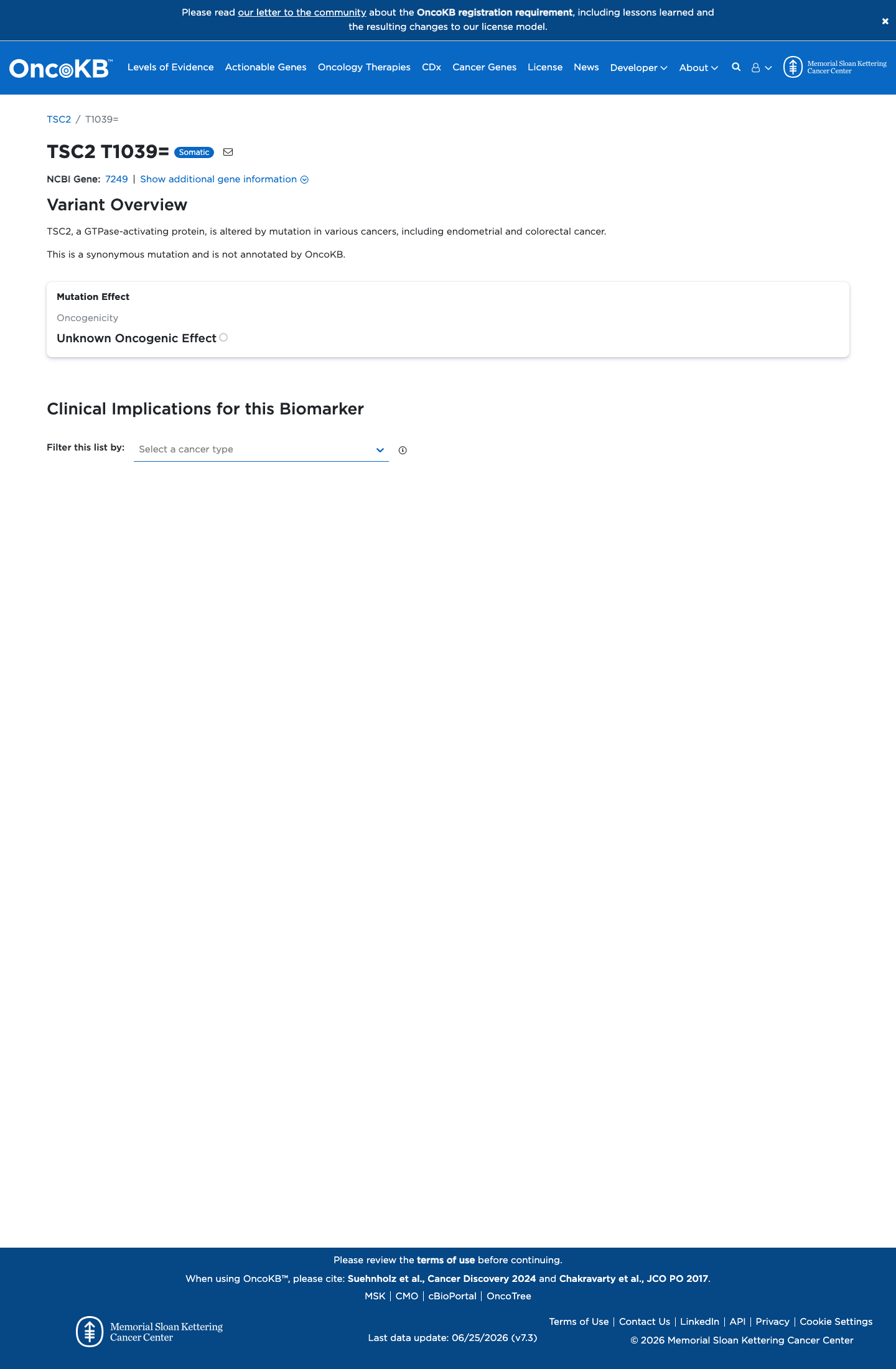 Functional / OncoKB screenshot