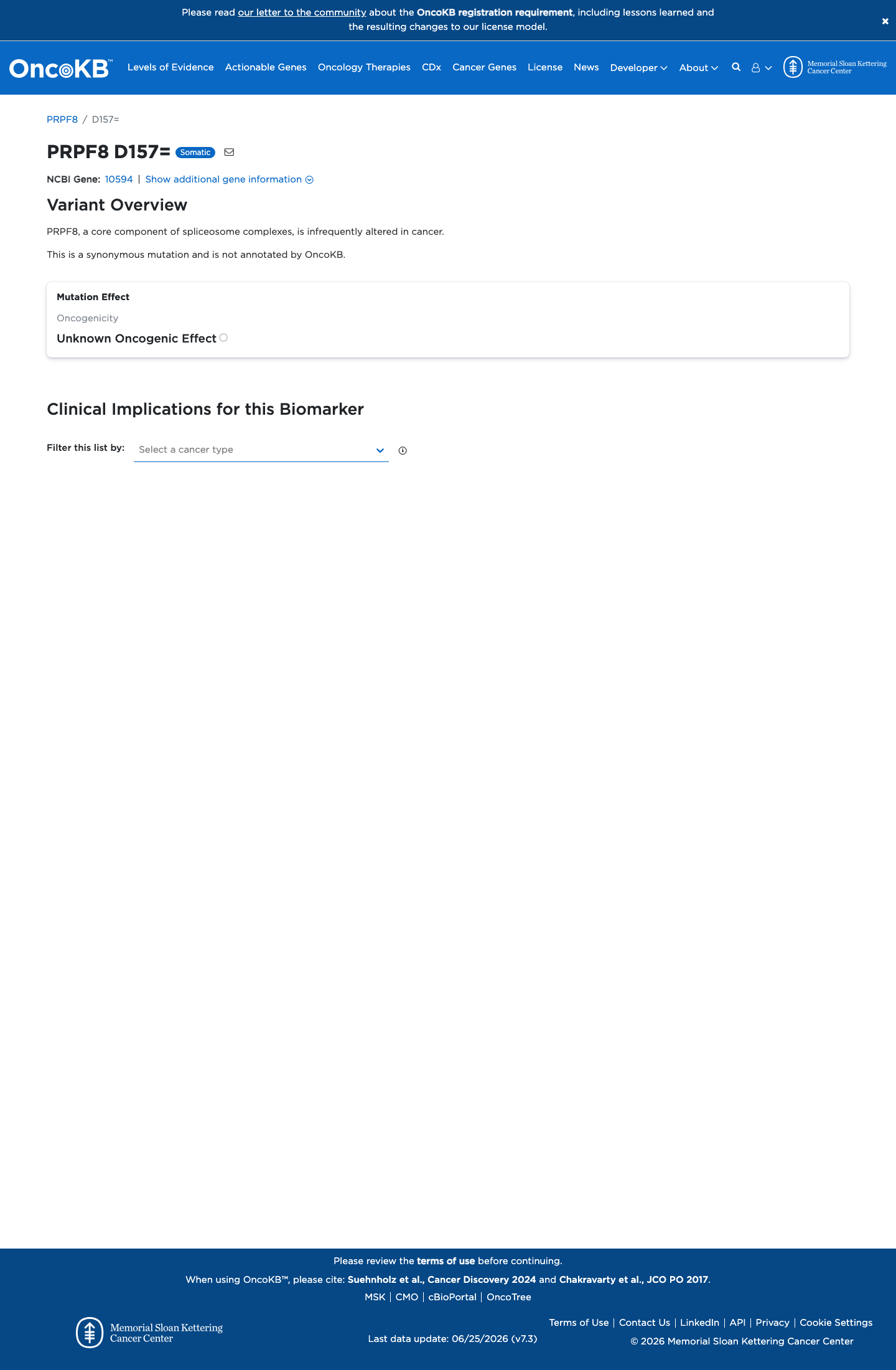 Functional / OncoKB screenshot