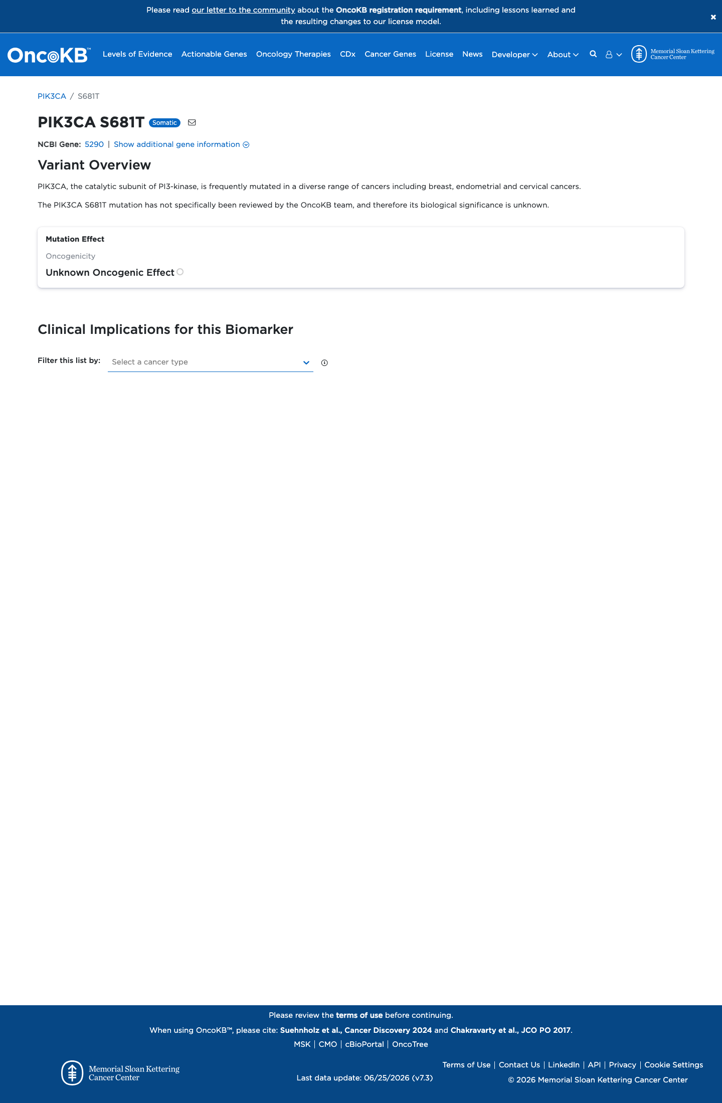 Functional / OncoKB screenshot