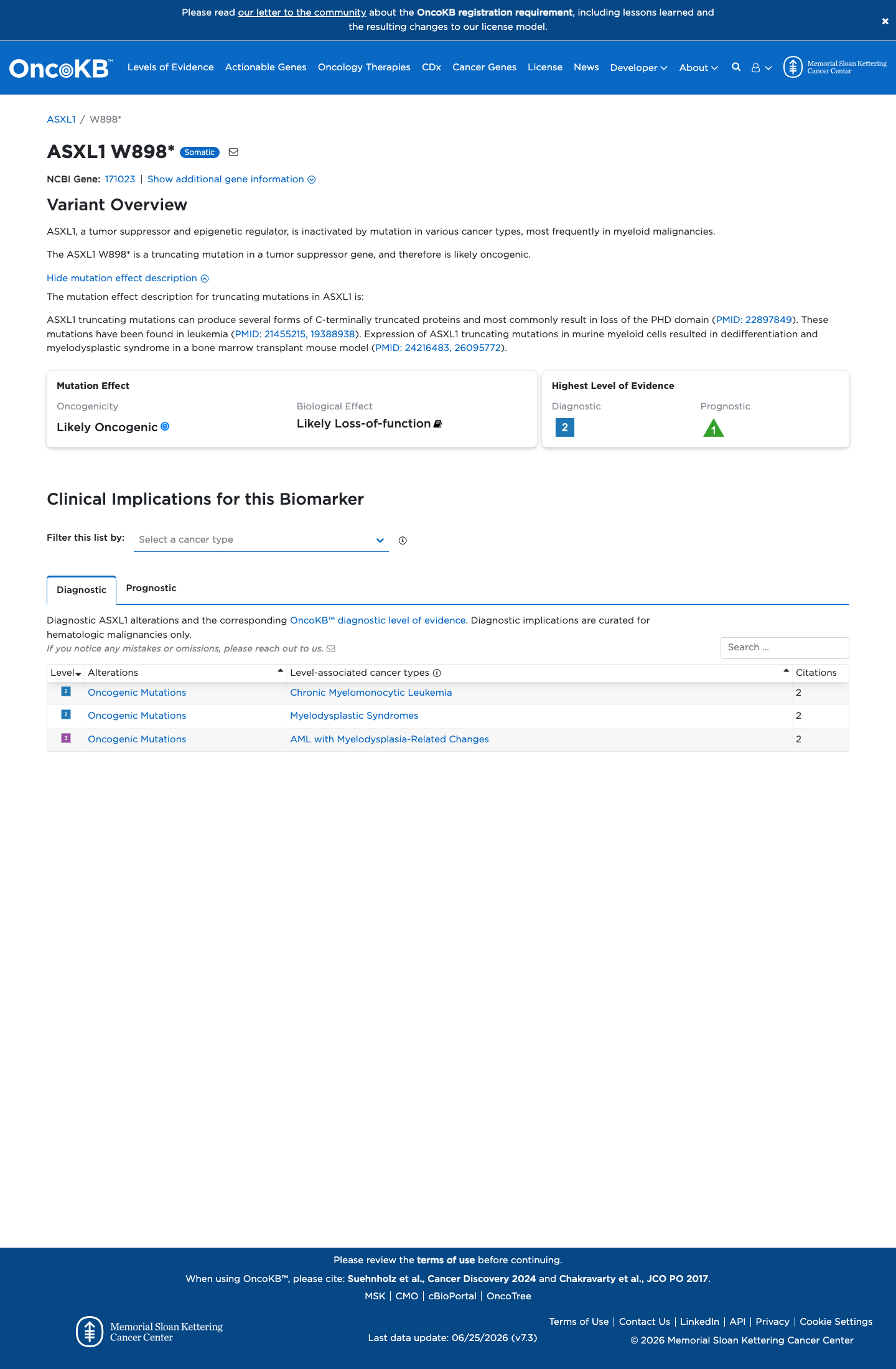 Functional / OncoKB screenshot