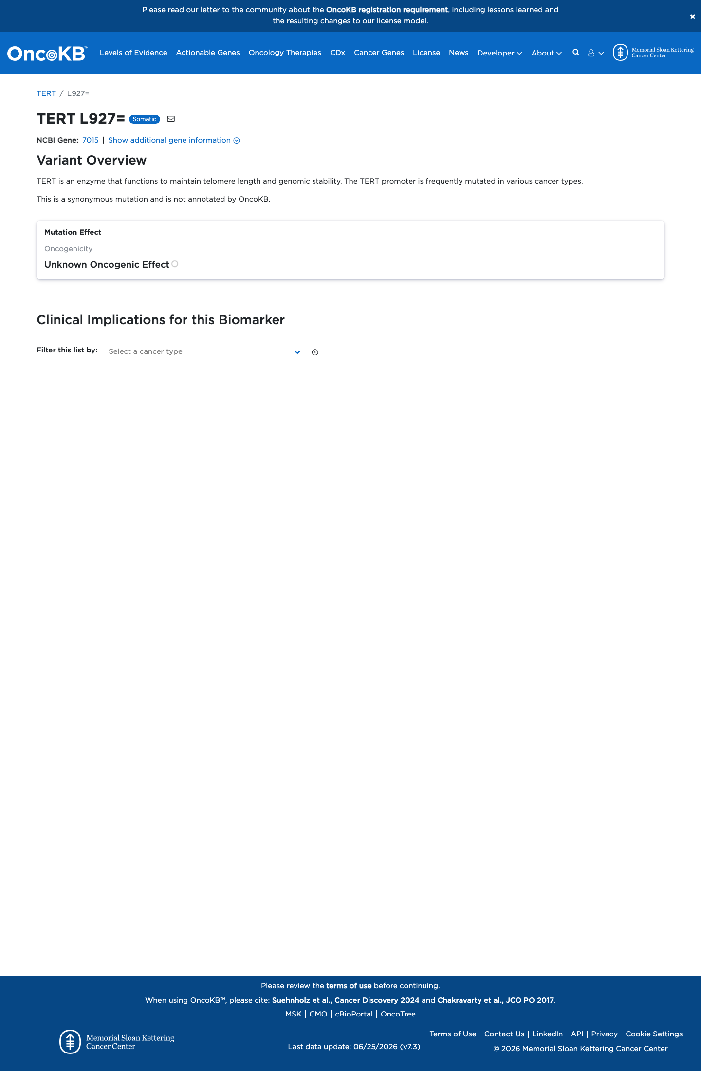 Functional / OncoKB screenshot