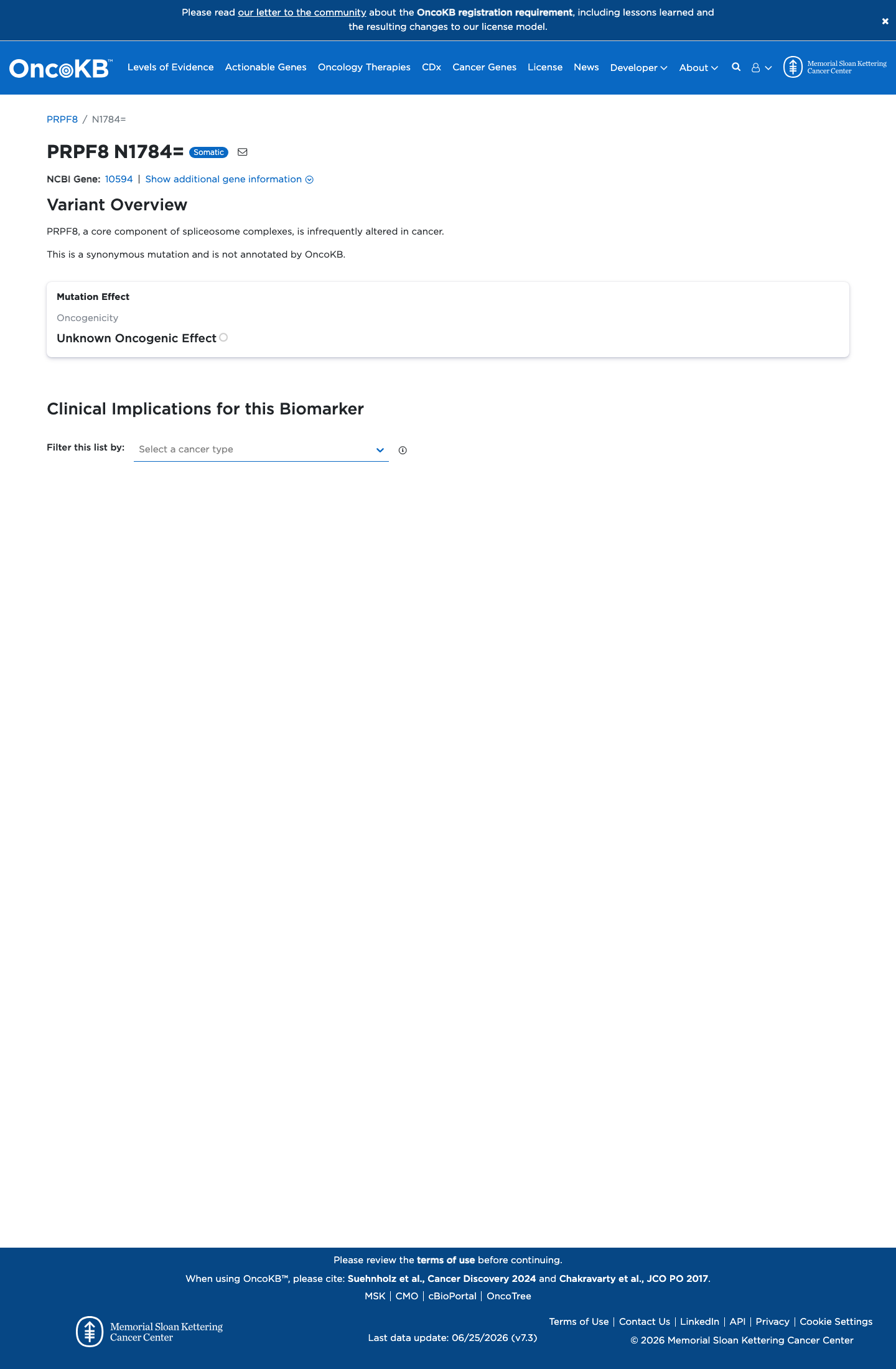 Functional / OncoKB screenshot
