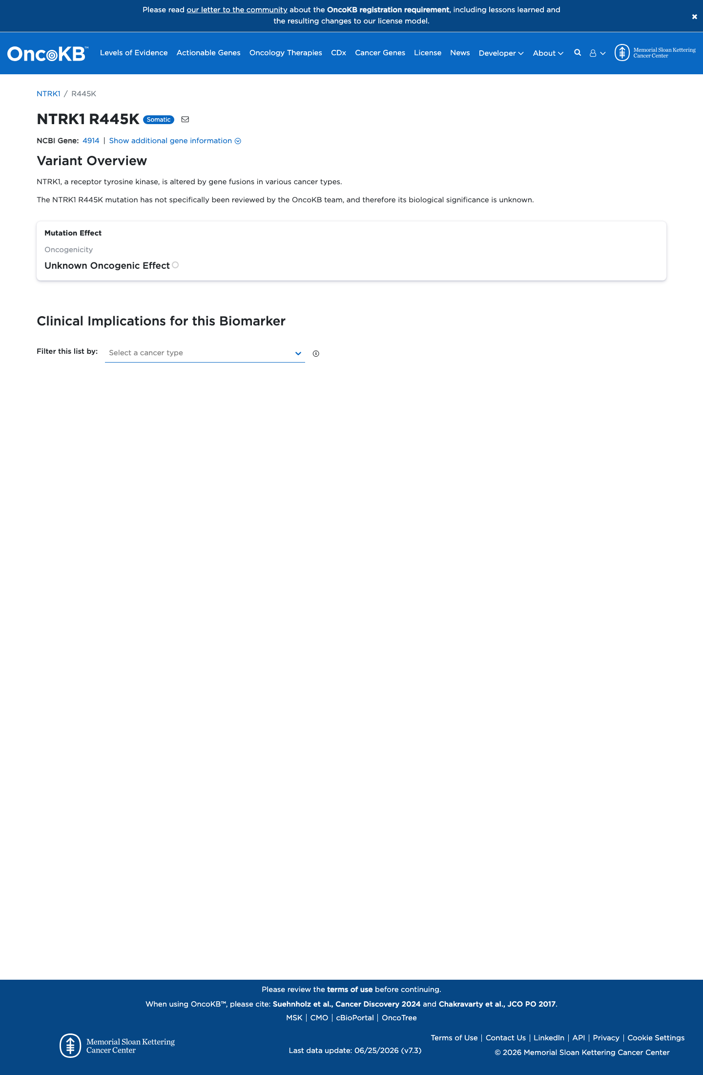 Functional / OncoKB screenshot