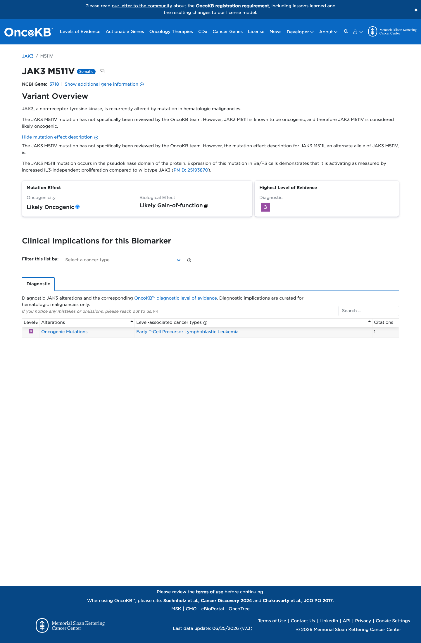Functional / OncoKB screenshot