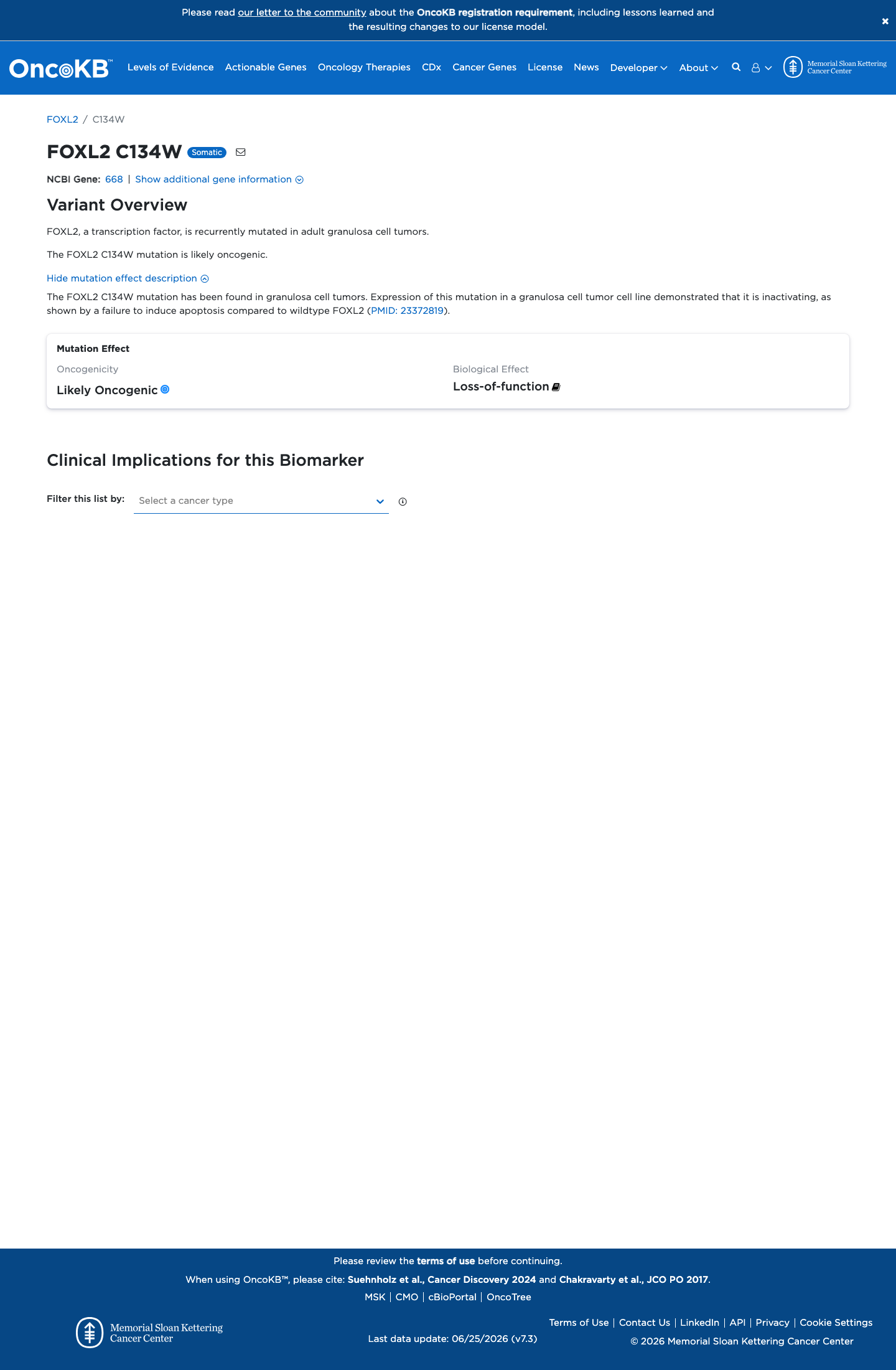 Functional / OncoKB screenshot