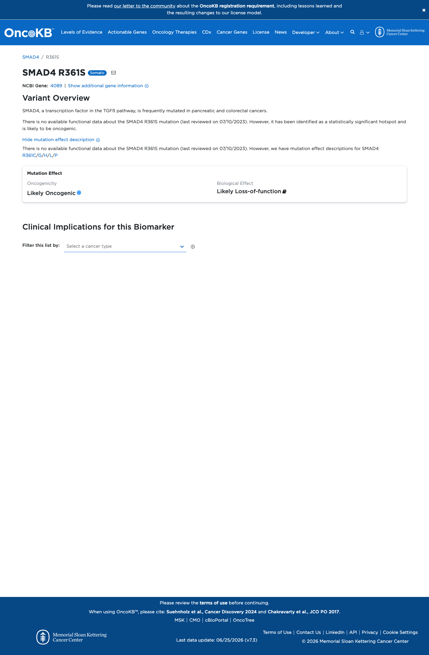 Functional / OncoKB screenshot