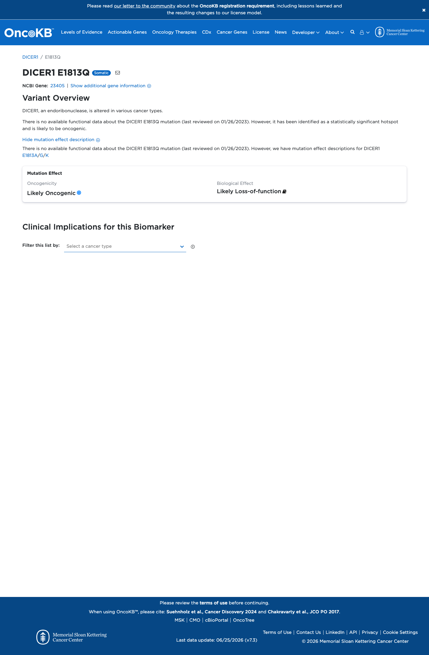 Functional / OncoKB screenshot