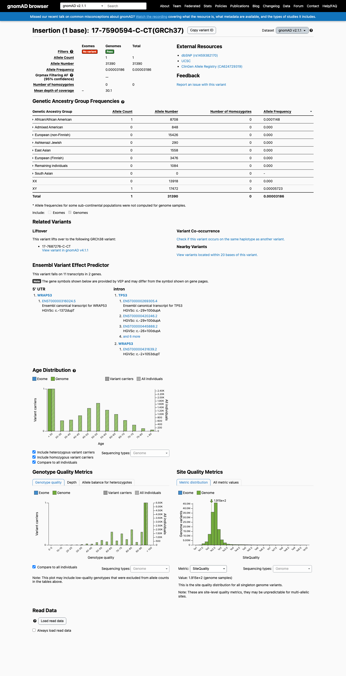 gnomAD v2.1 screenshot