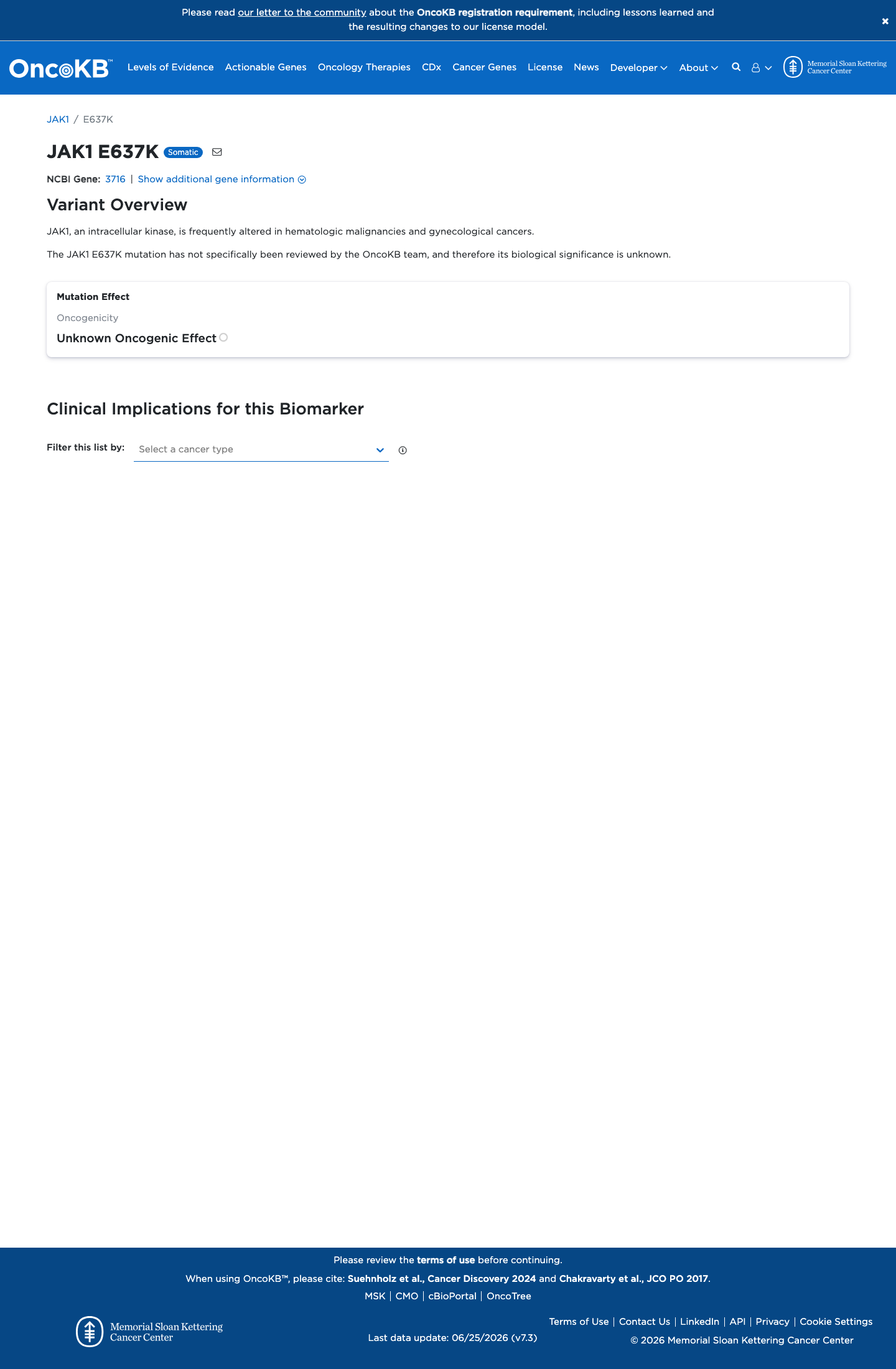 Functional / OncoKB screenshot