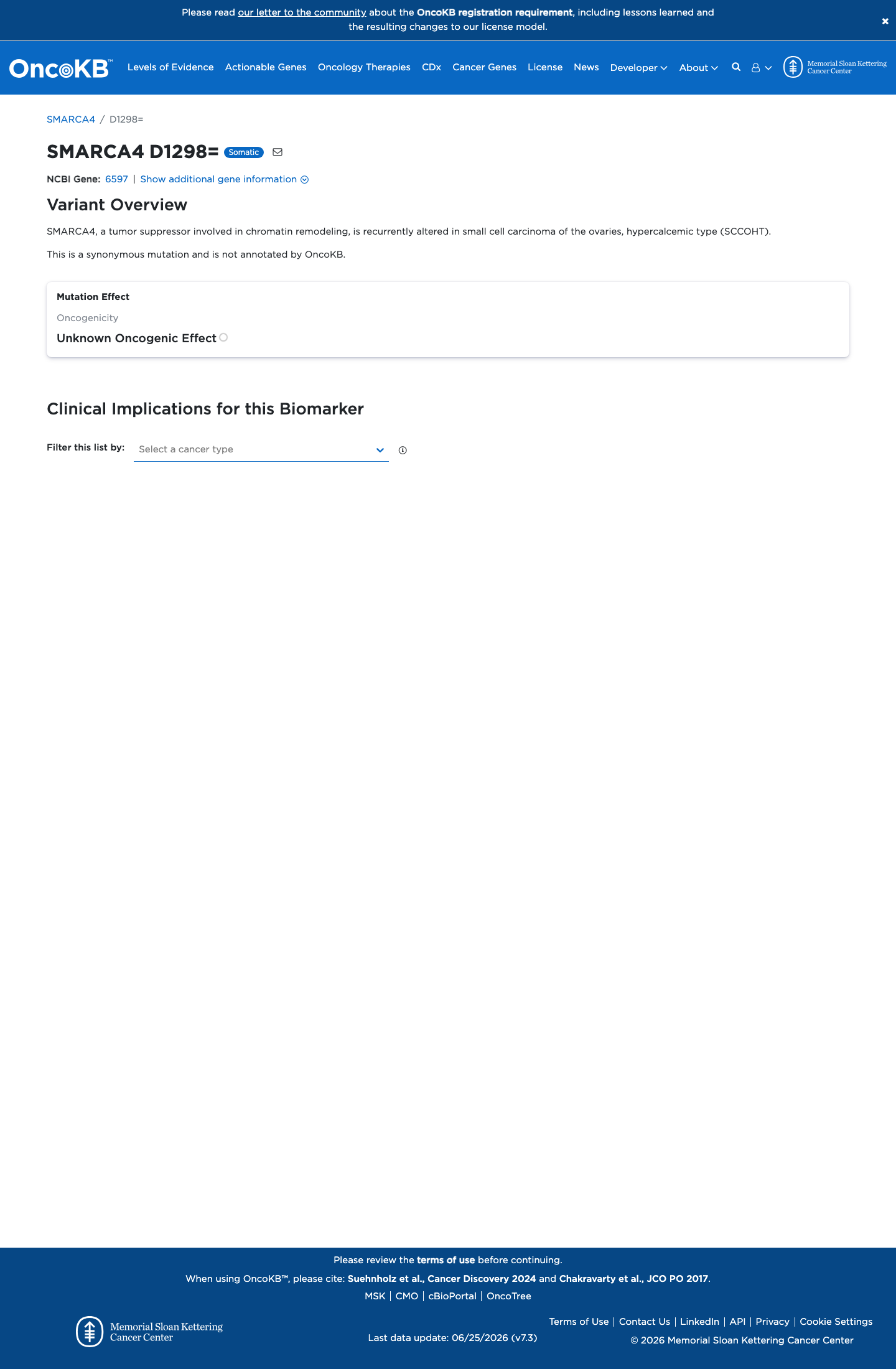 Functional / OncoKB screenshot