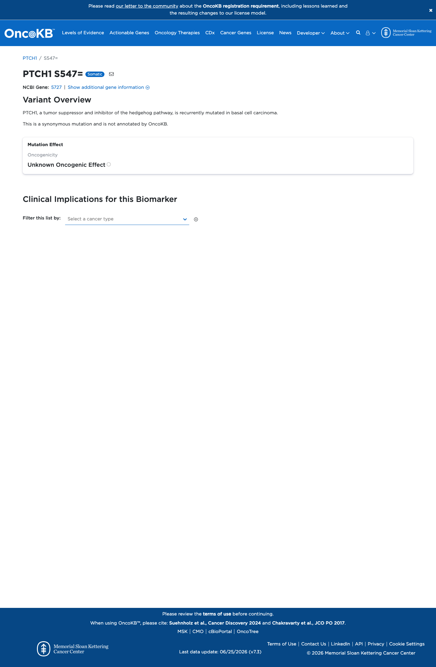 Functional / OncoKB screenshot