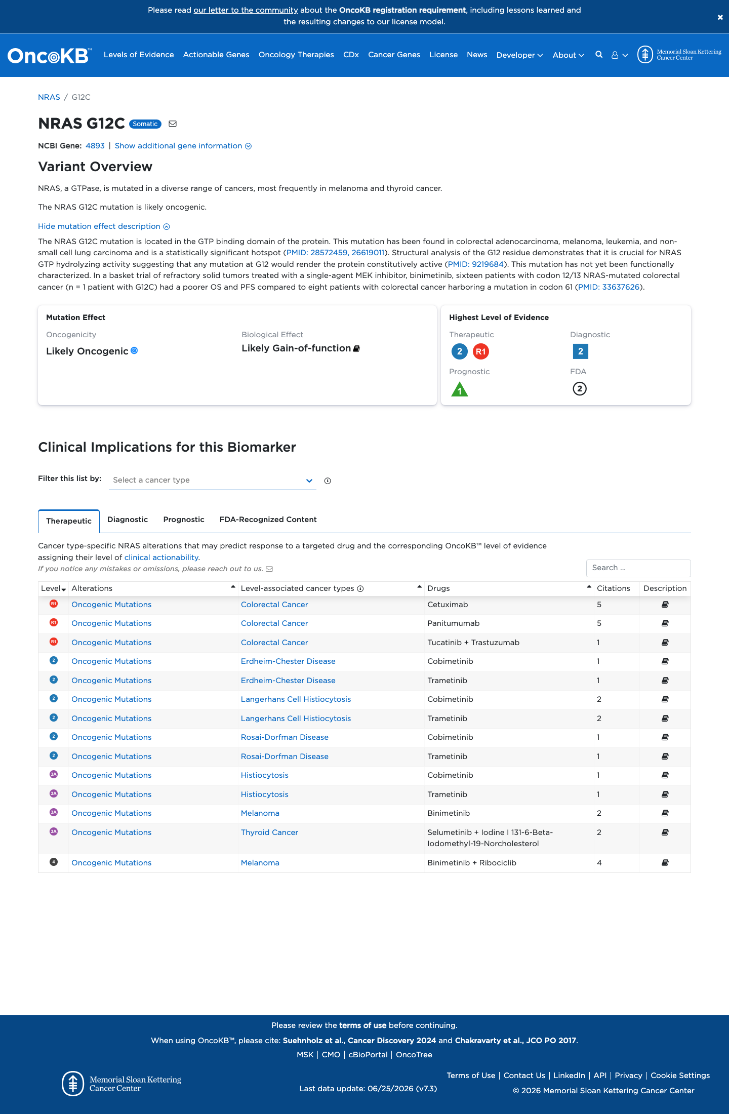 Functional / OncoKB screenshot