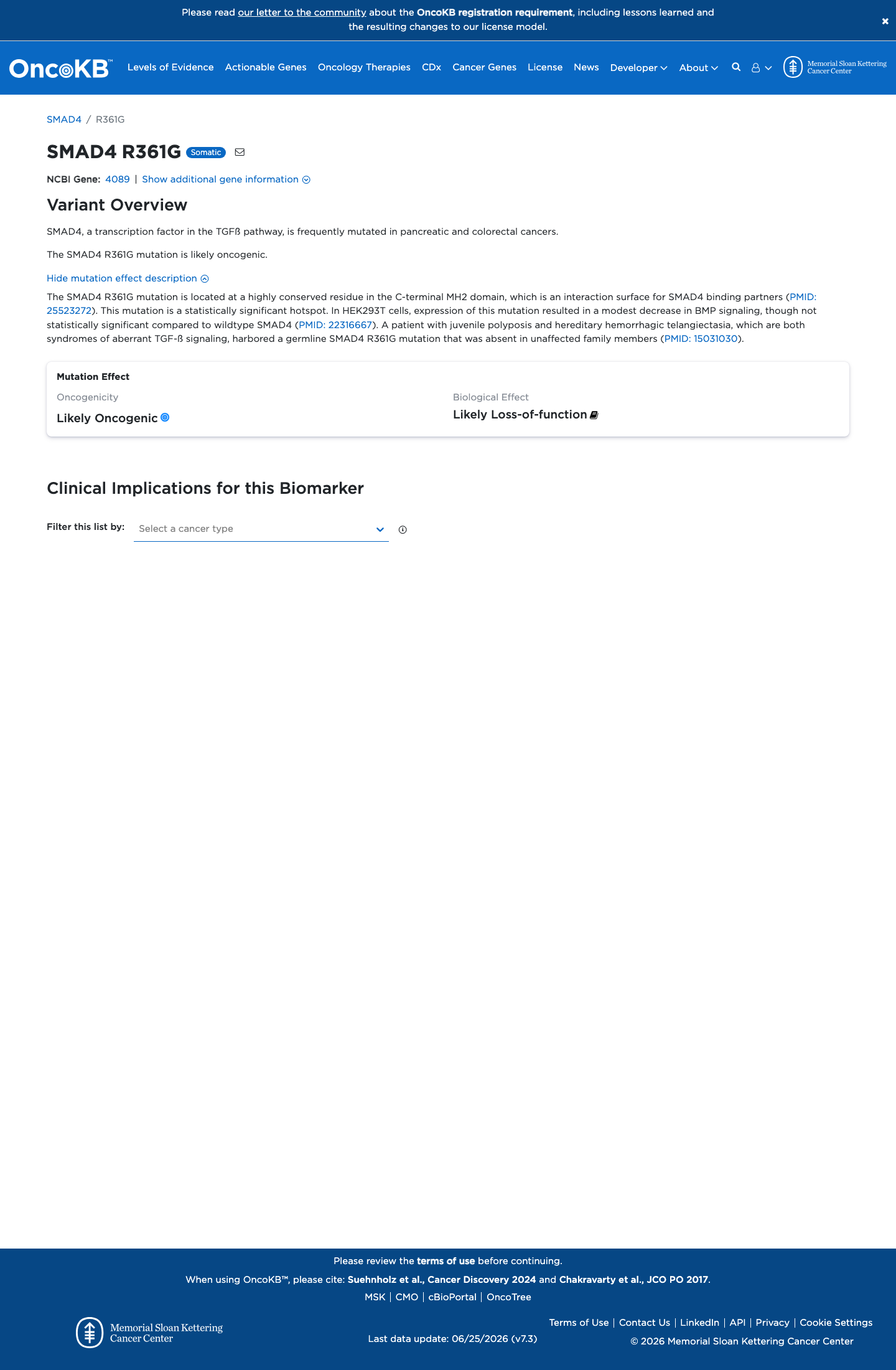 Functional / OncoKB screenshot