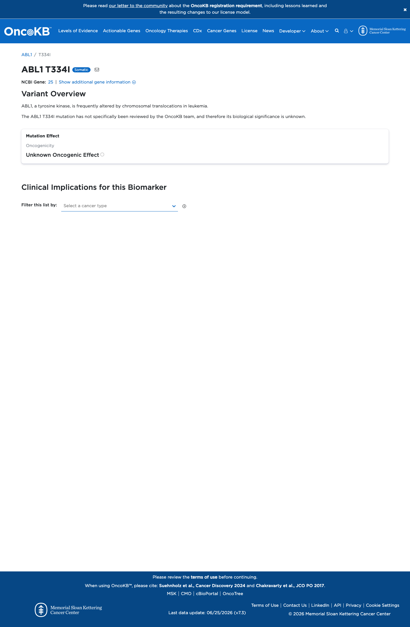 Functional / OncoKB screenshot