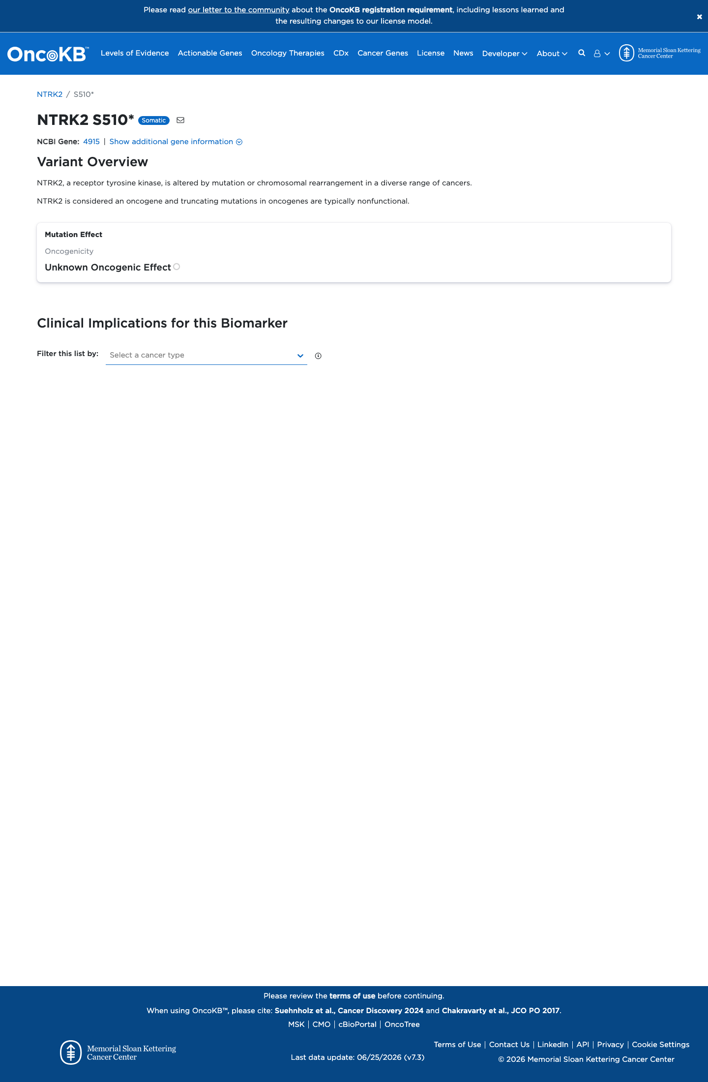 Functional / OncoKB screenshot