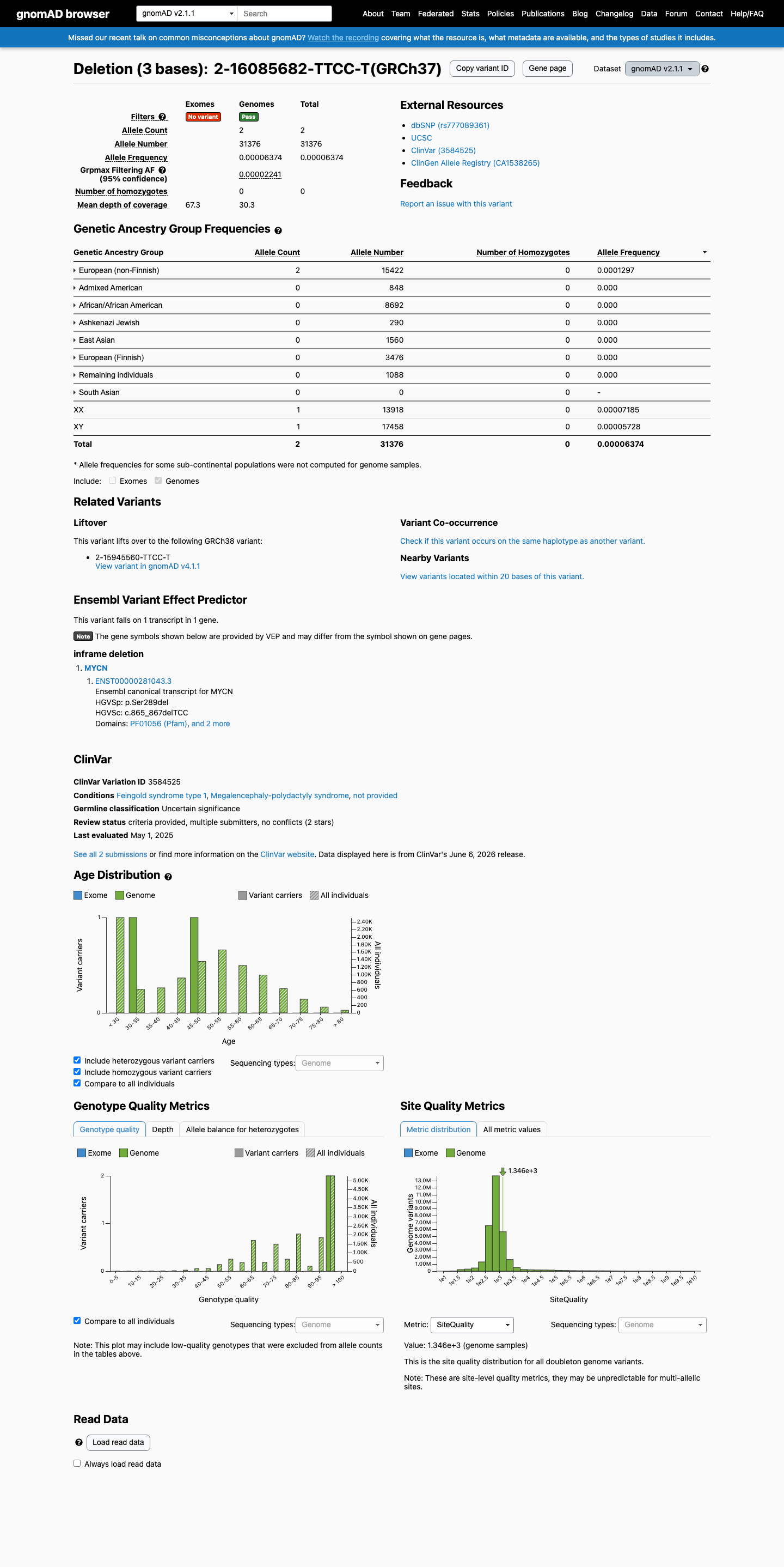 gnomAD v2.1 screenshot