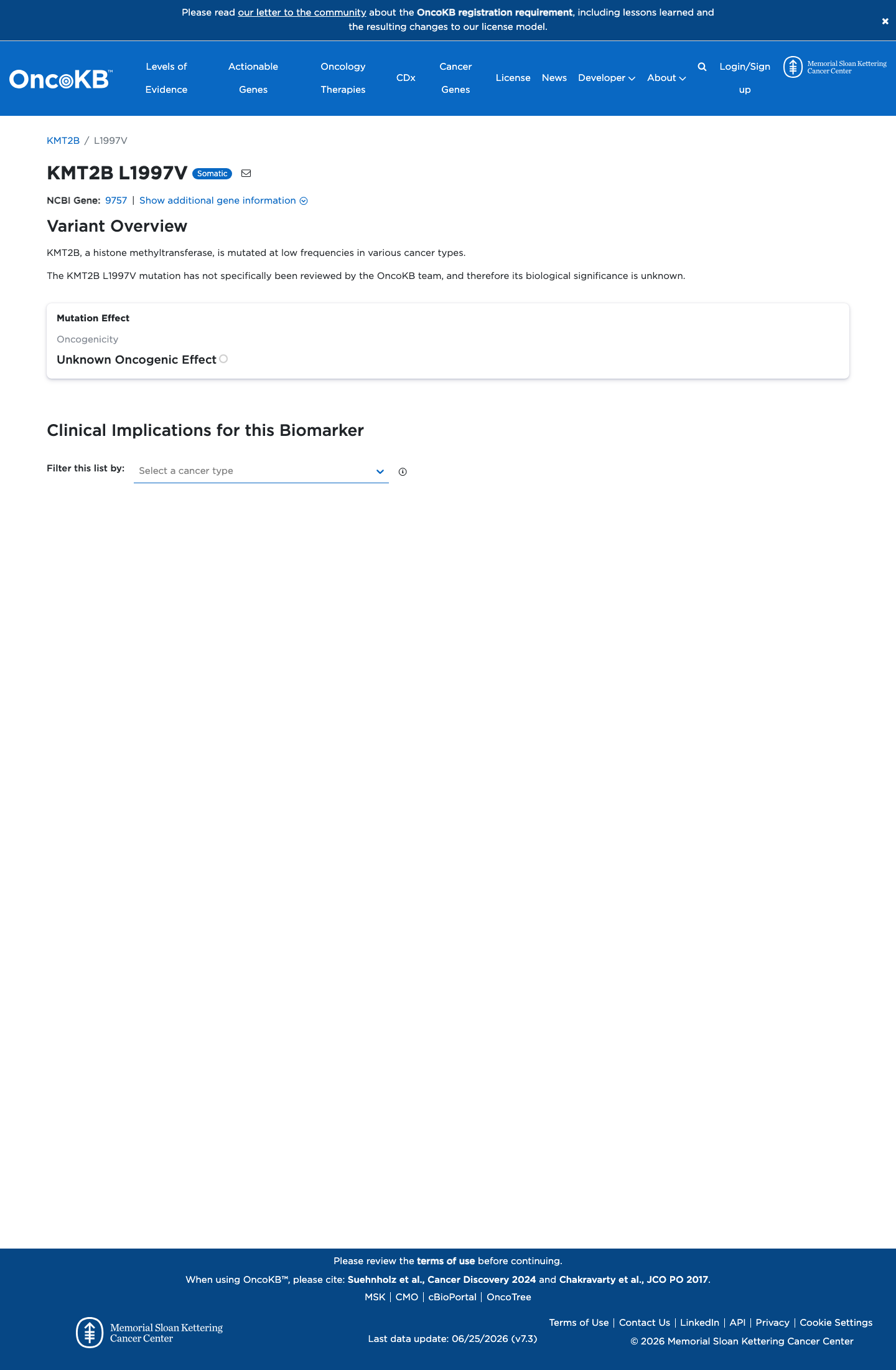 Functional / OncoKB screenshot