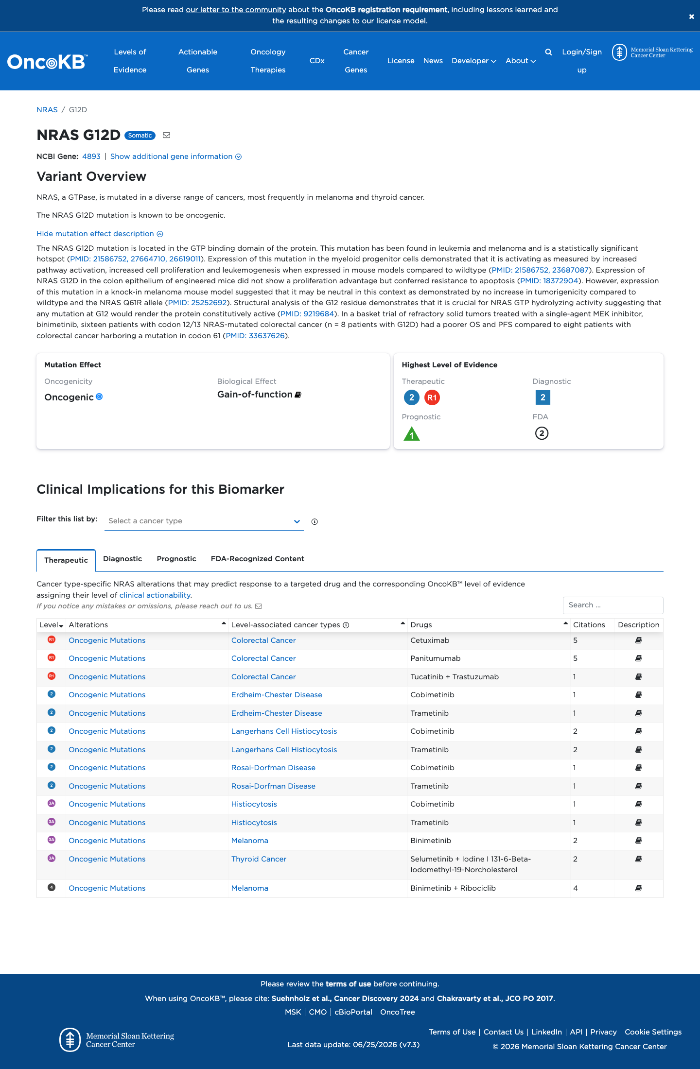 Functional / OncoKB screenshot