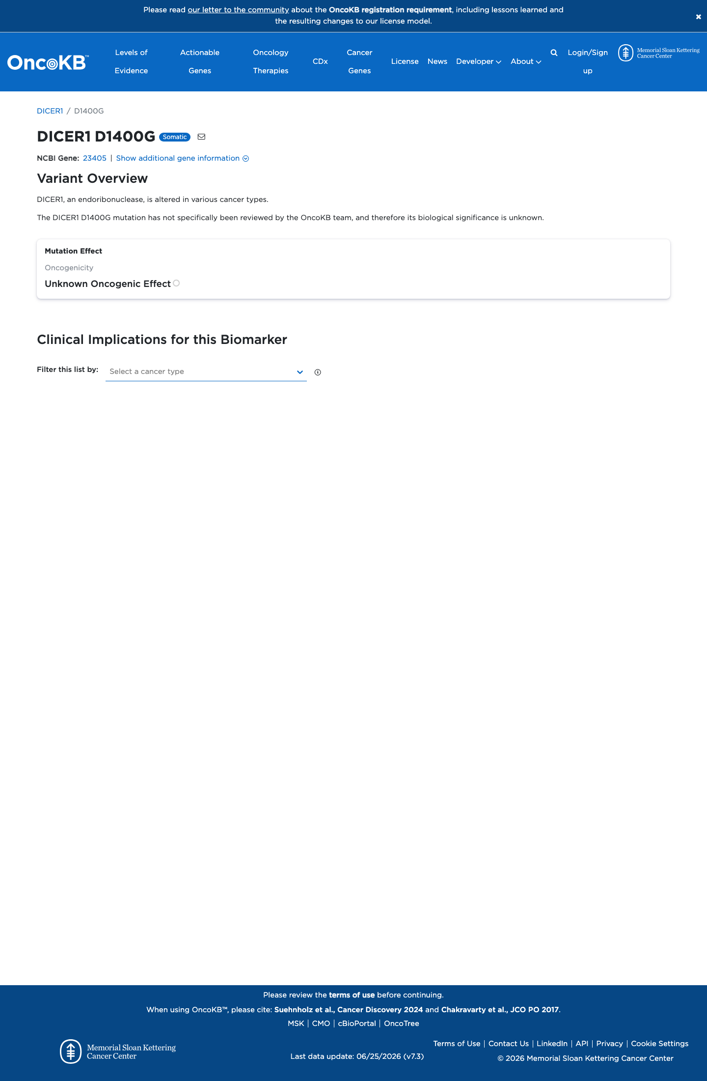 Functional / OncoKB screenshot