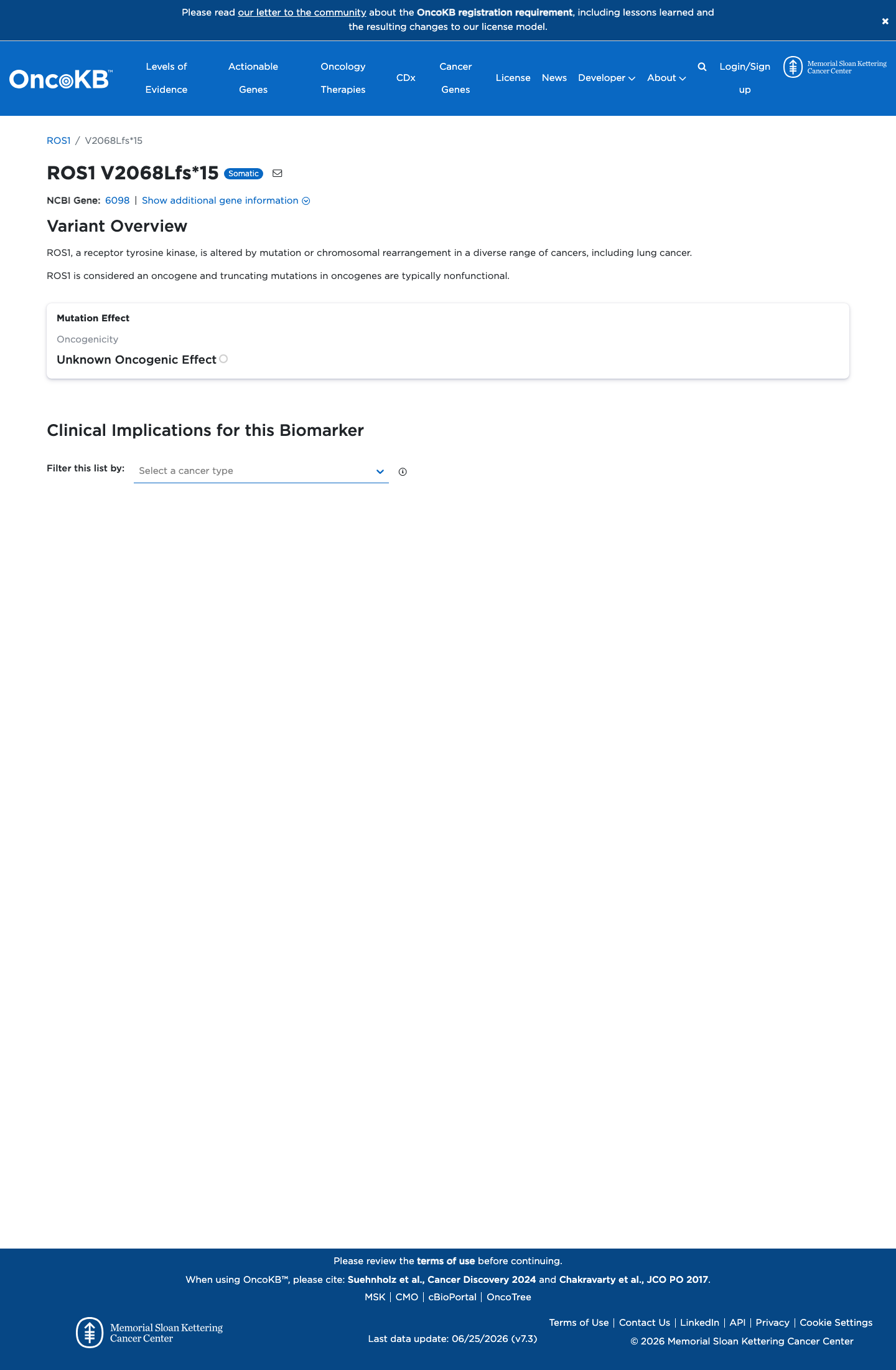 Functional / OncoKB screenshot