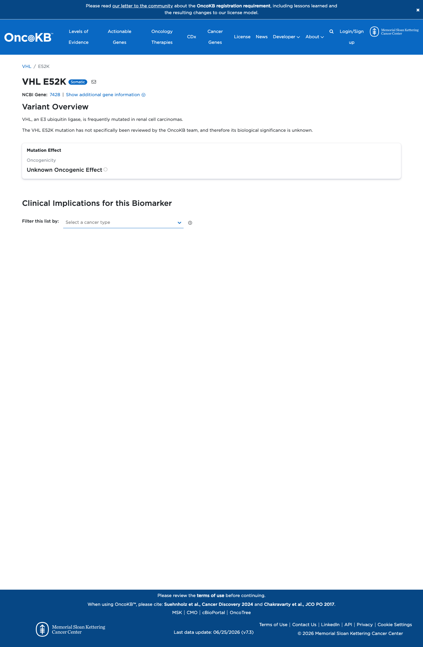 Functional / OncoKB screenshot