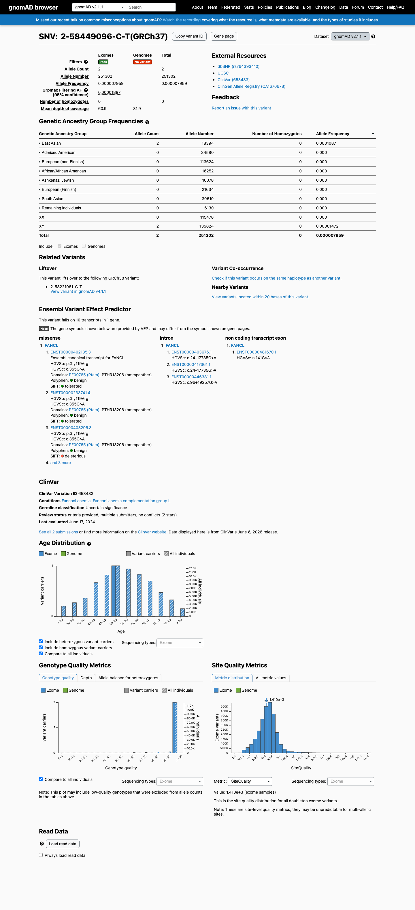gnomAD v2.1 screenshot
