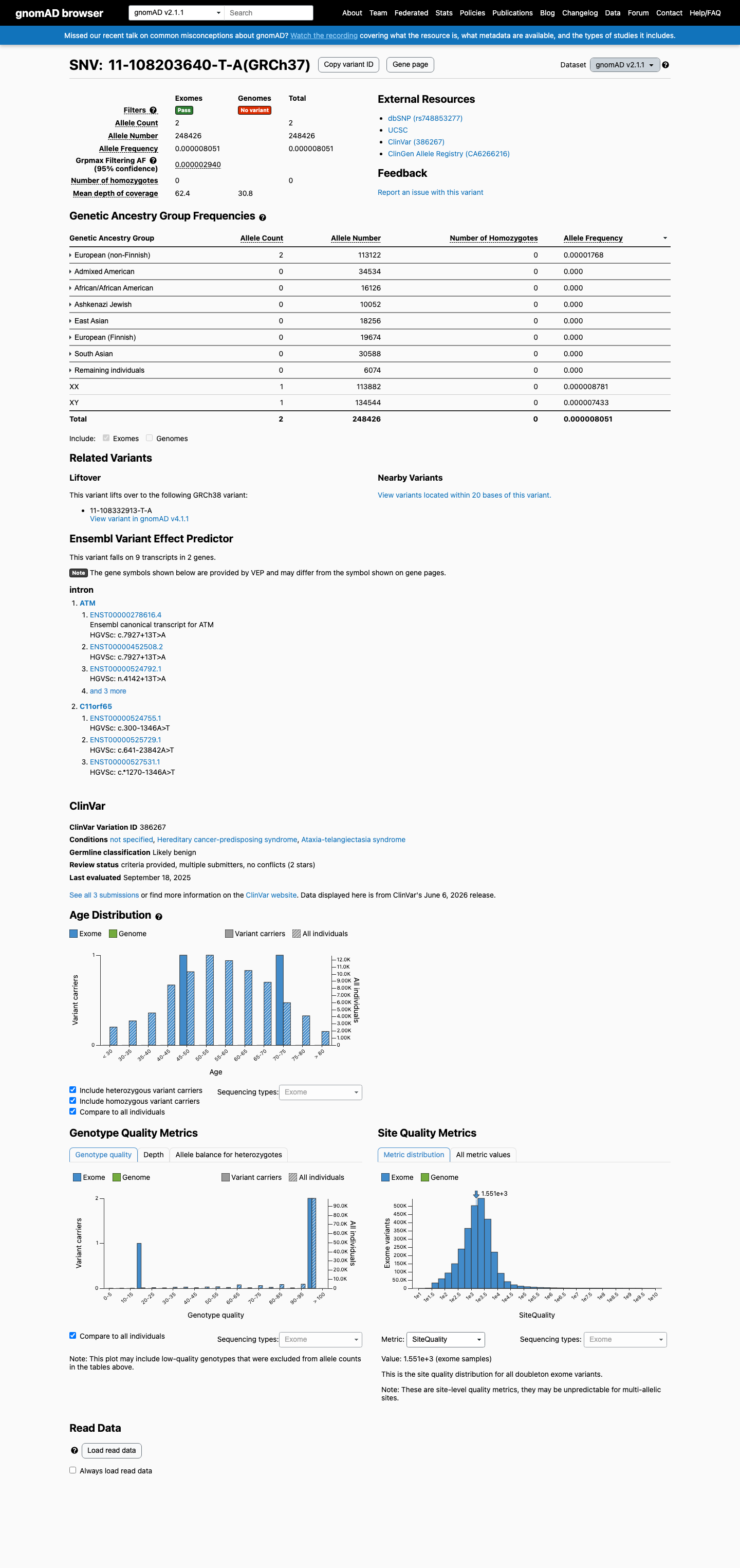gnomAD v2.1 screenshot