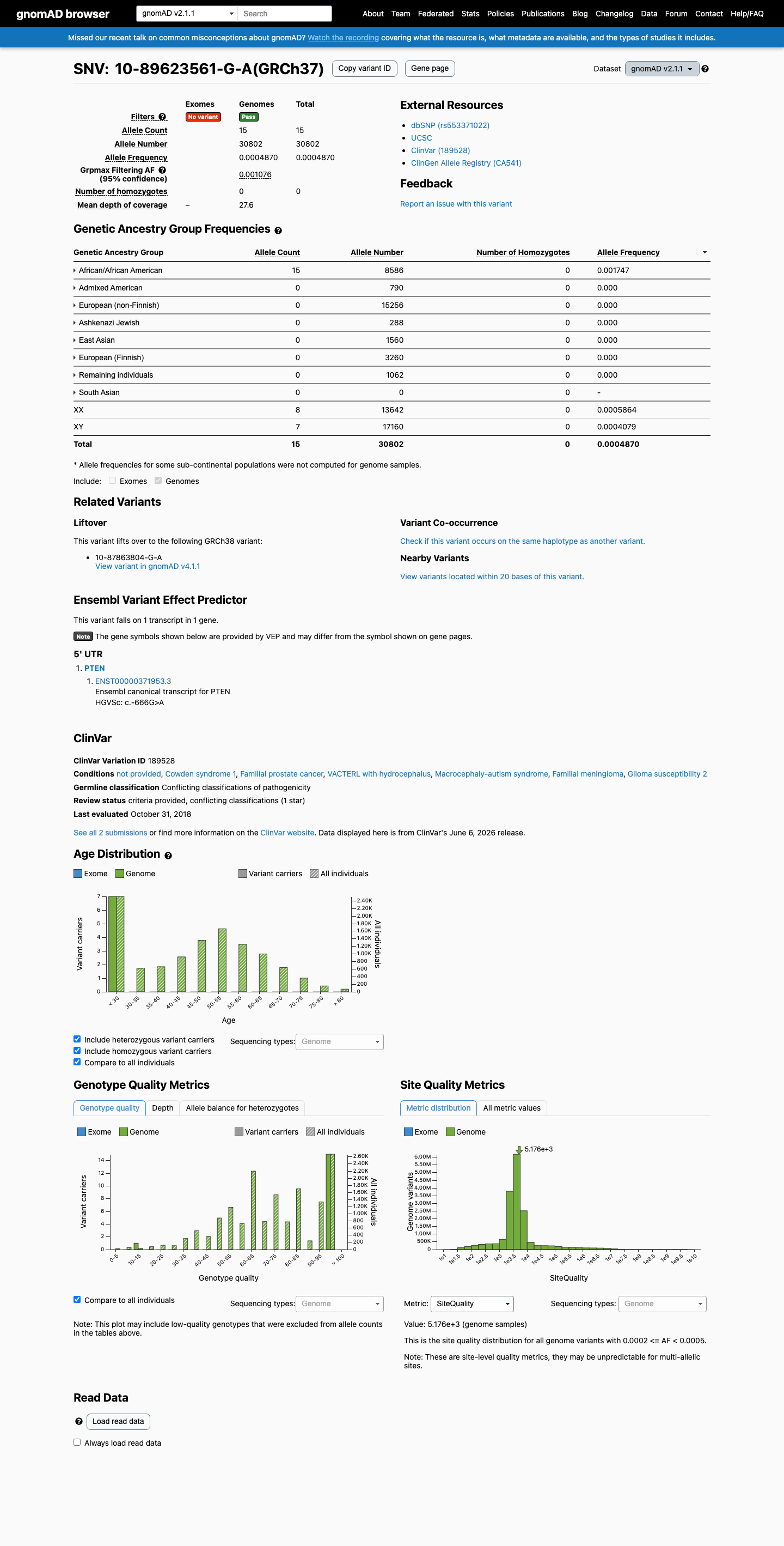 gnomAD v2.1 screenshot