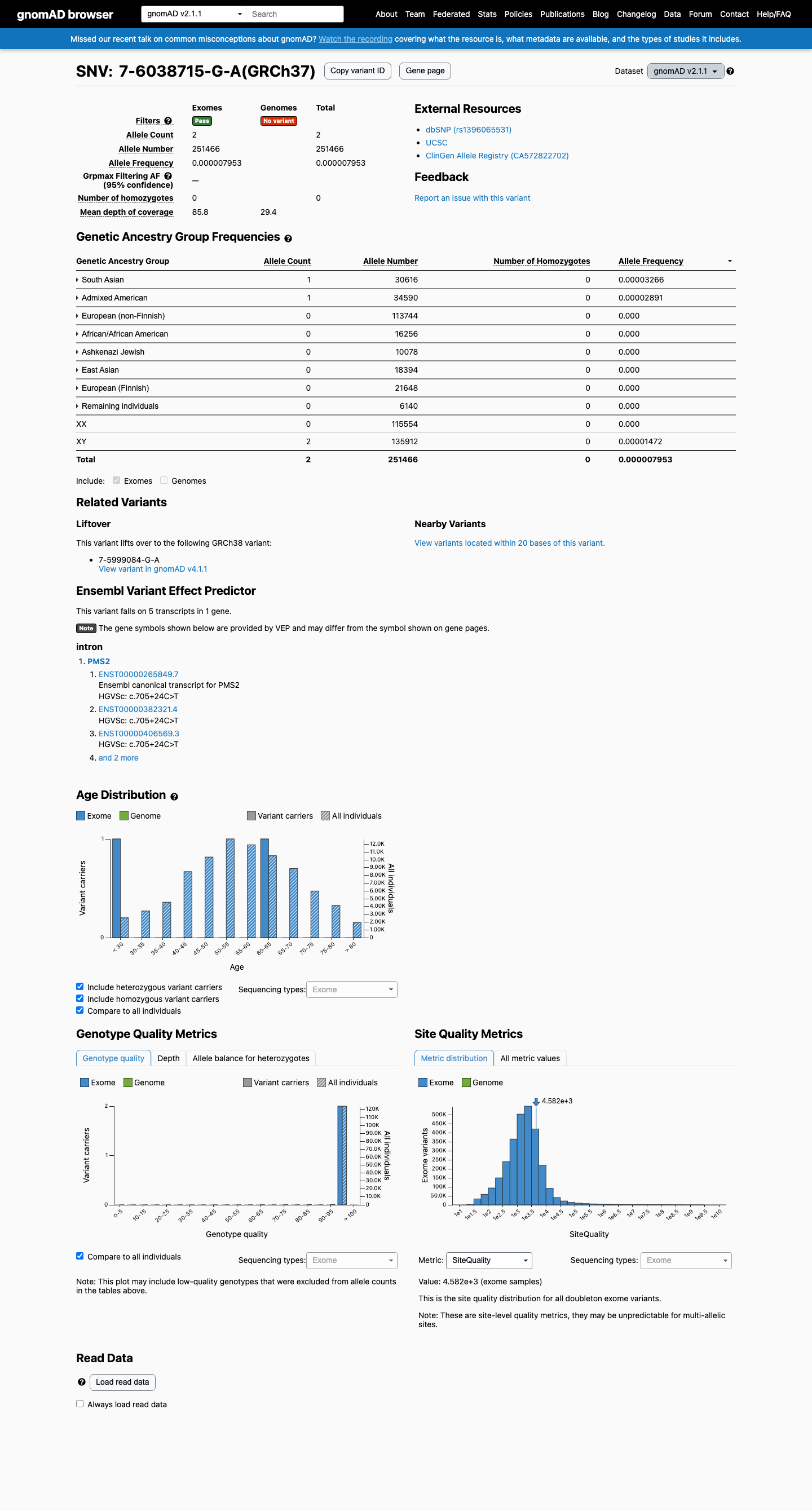 gnomAD v2.1 screenshot