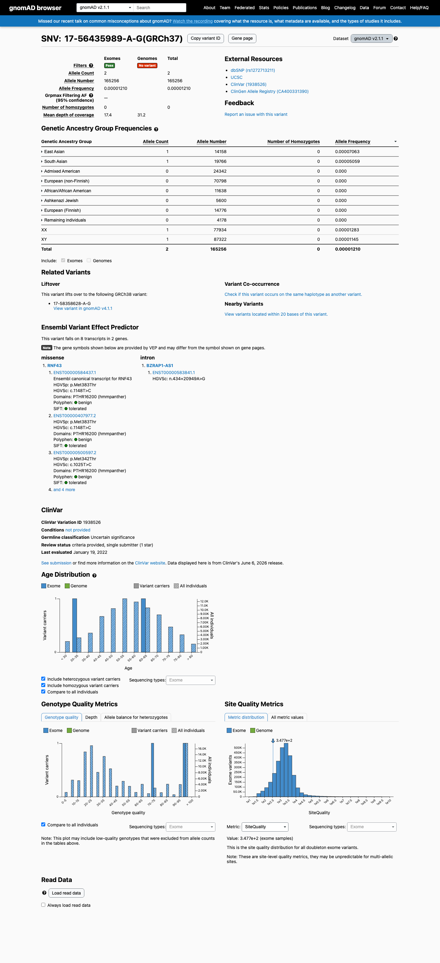 gnomAD v2.1 screenshot