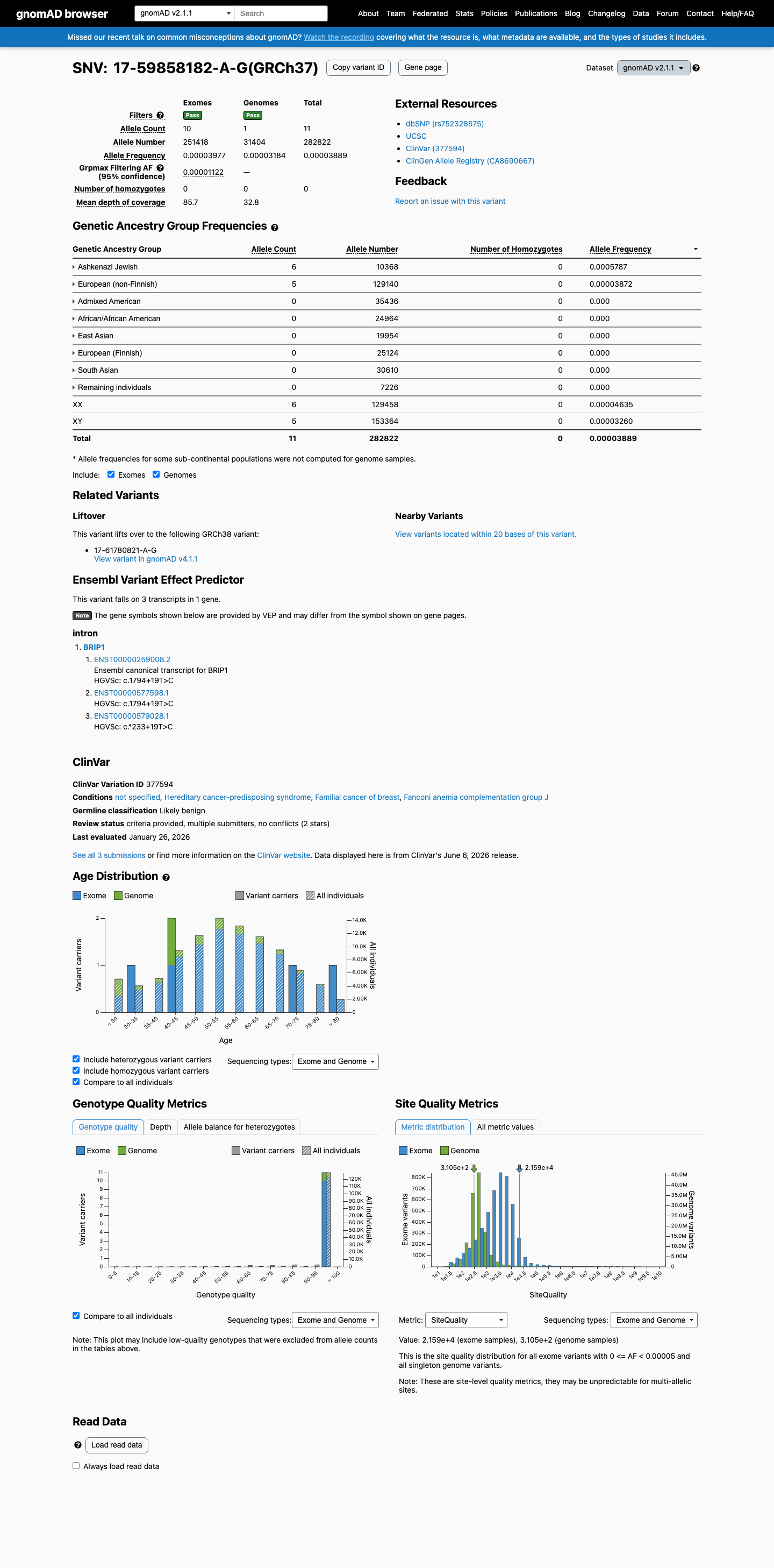 gnomAD v2.1 screenshot