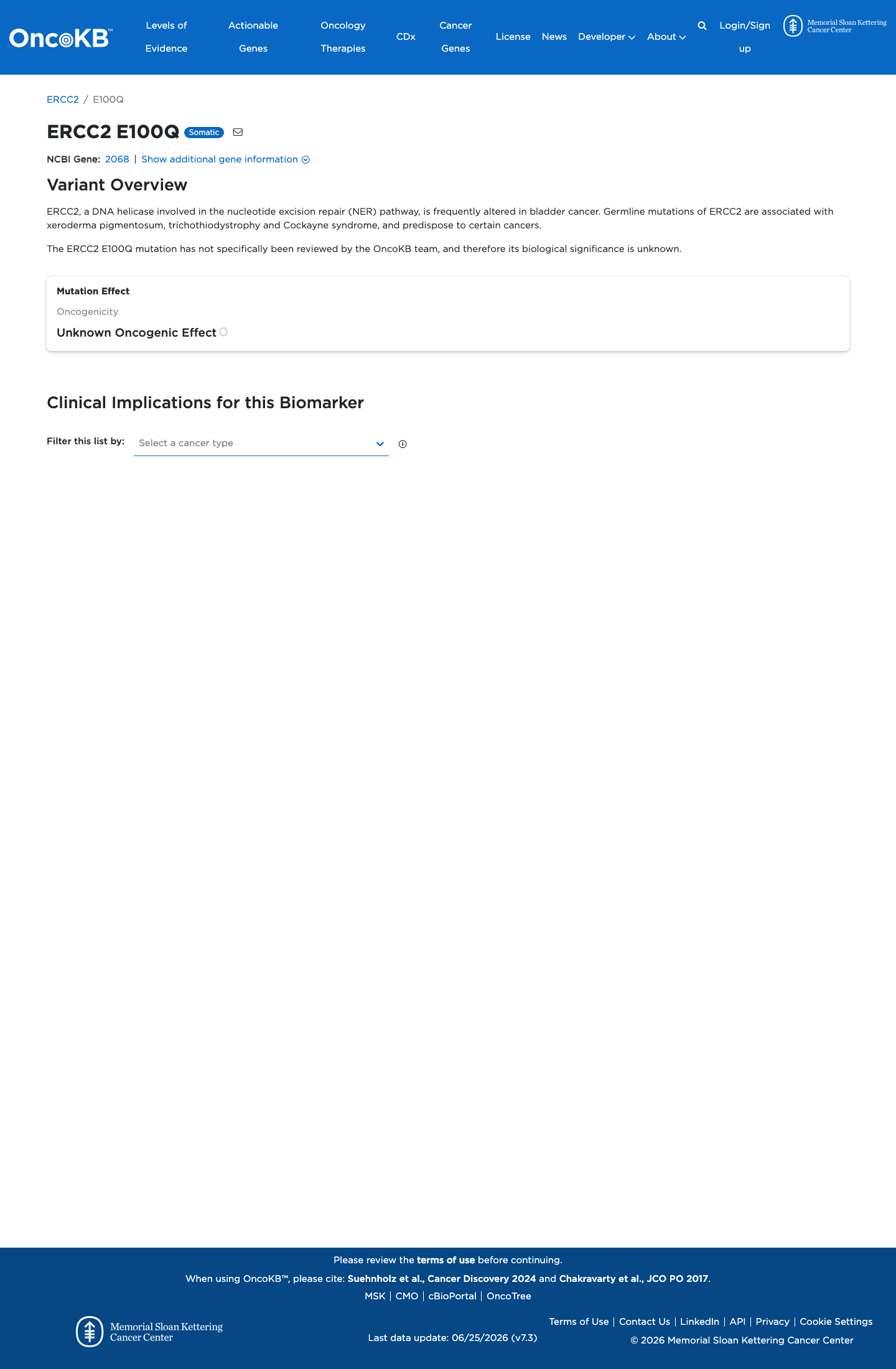 Functional / OncoKB screenshot