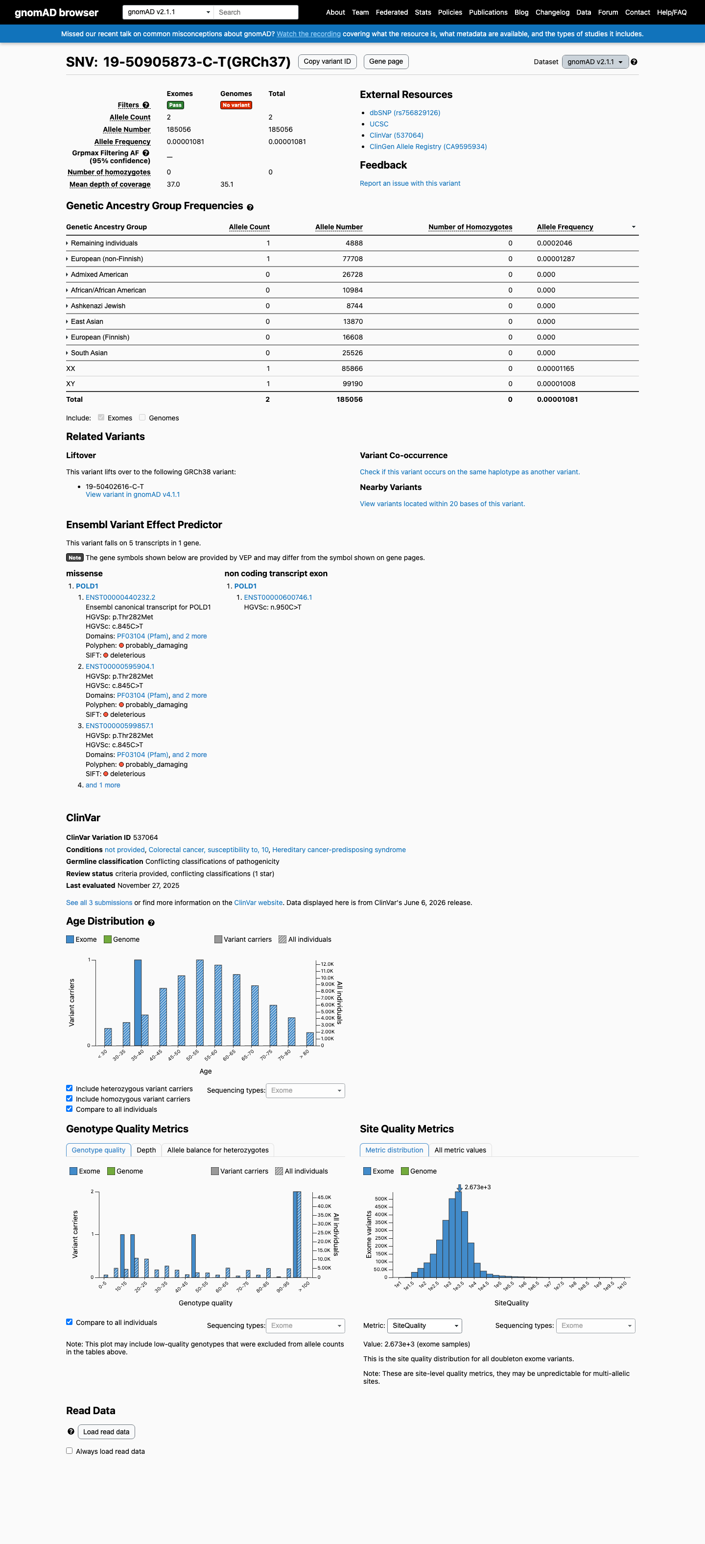gnomAD v2.1 screenshot