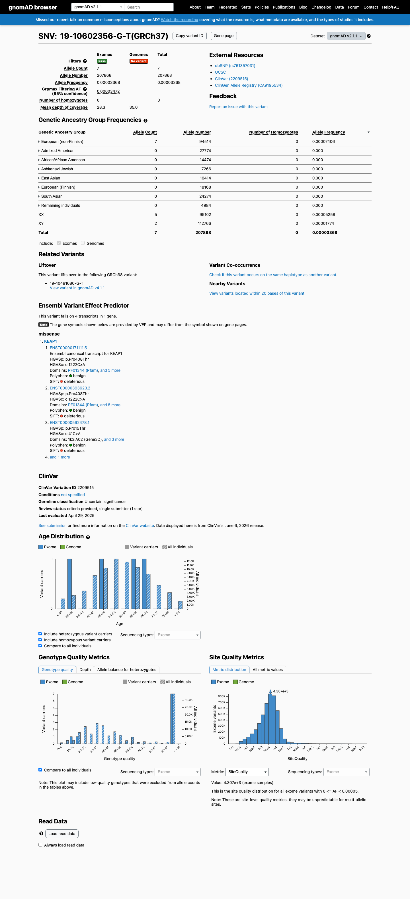 gnomAD v2.1 screenshot