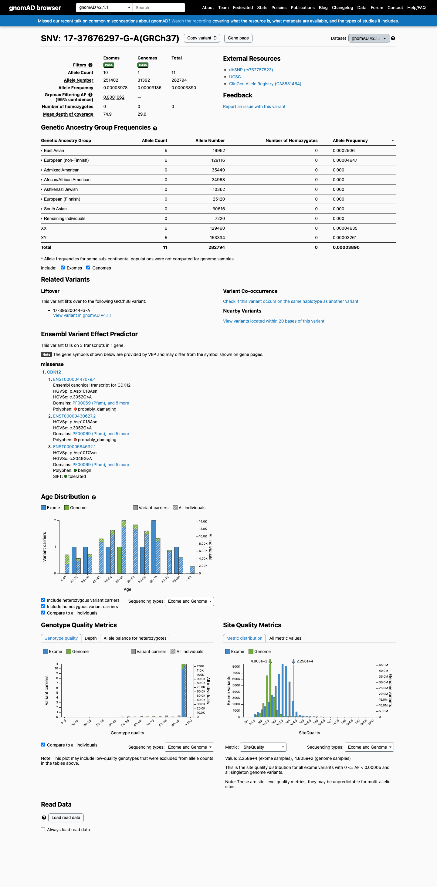 gnomAD v2.1 screenshot