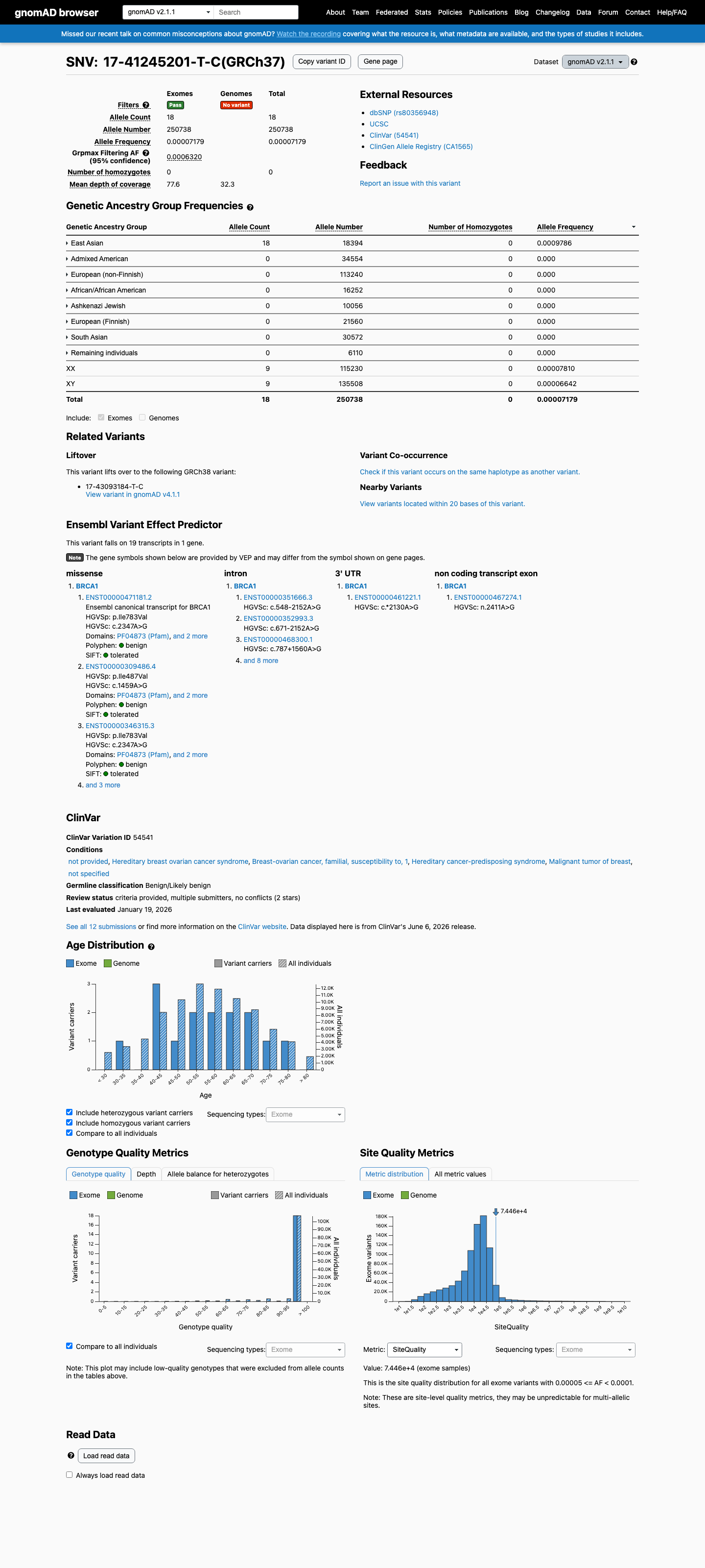 gnomAD v2.1 screenshot
