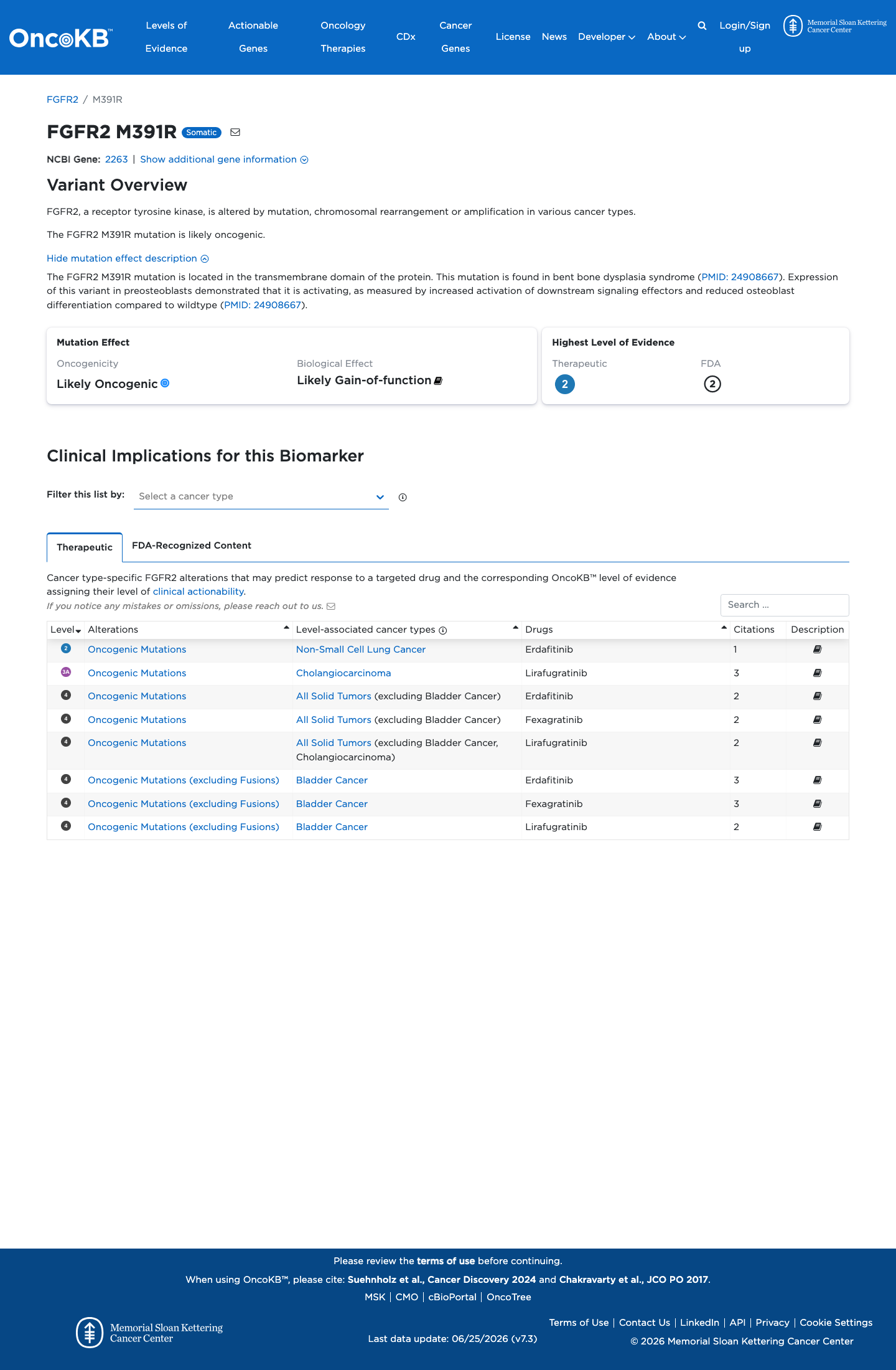 Functional / OncoKB screenshot
