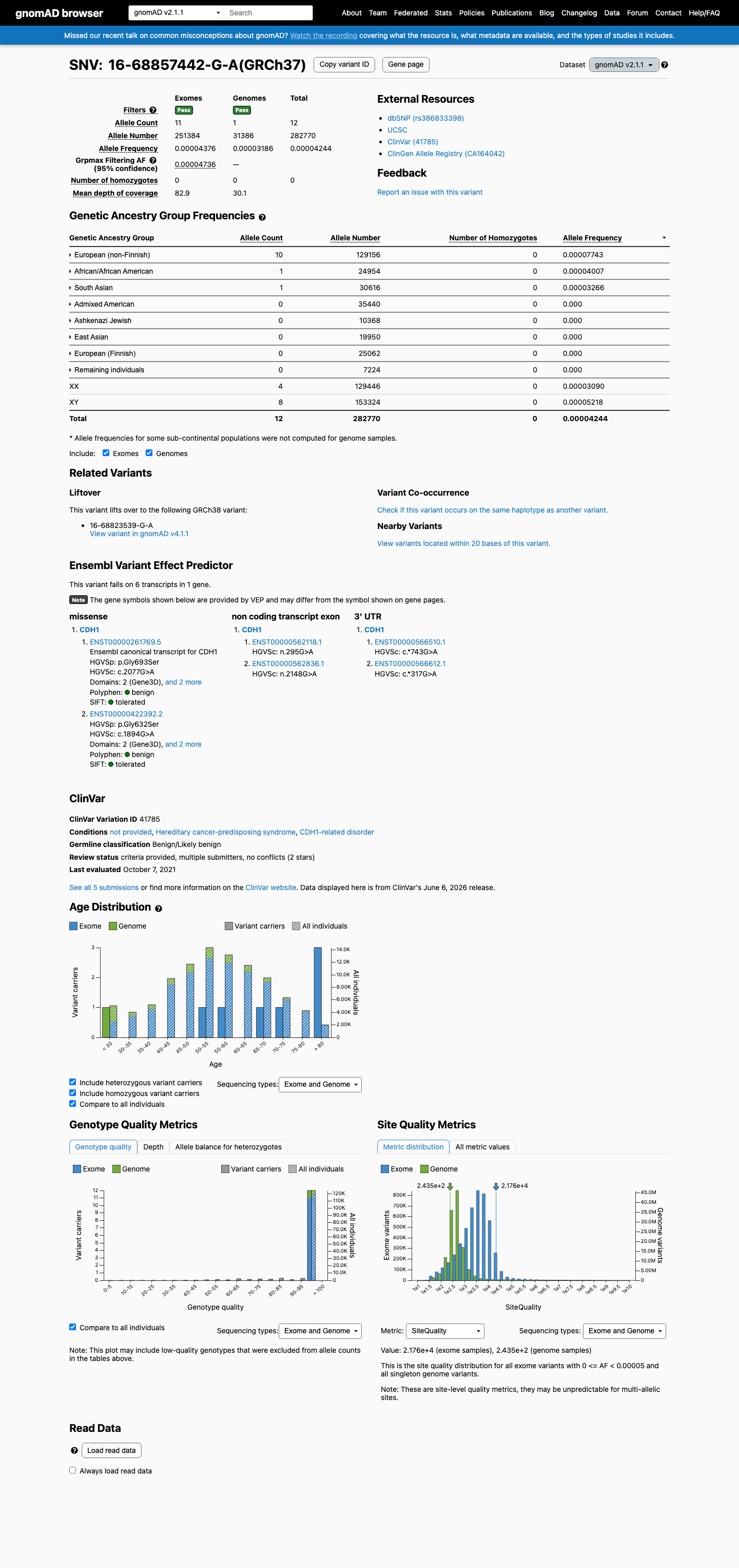 gnomAD v2.1 screenshot