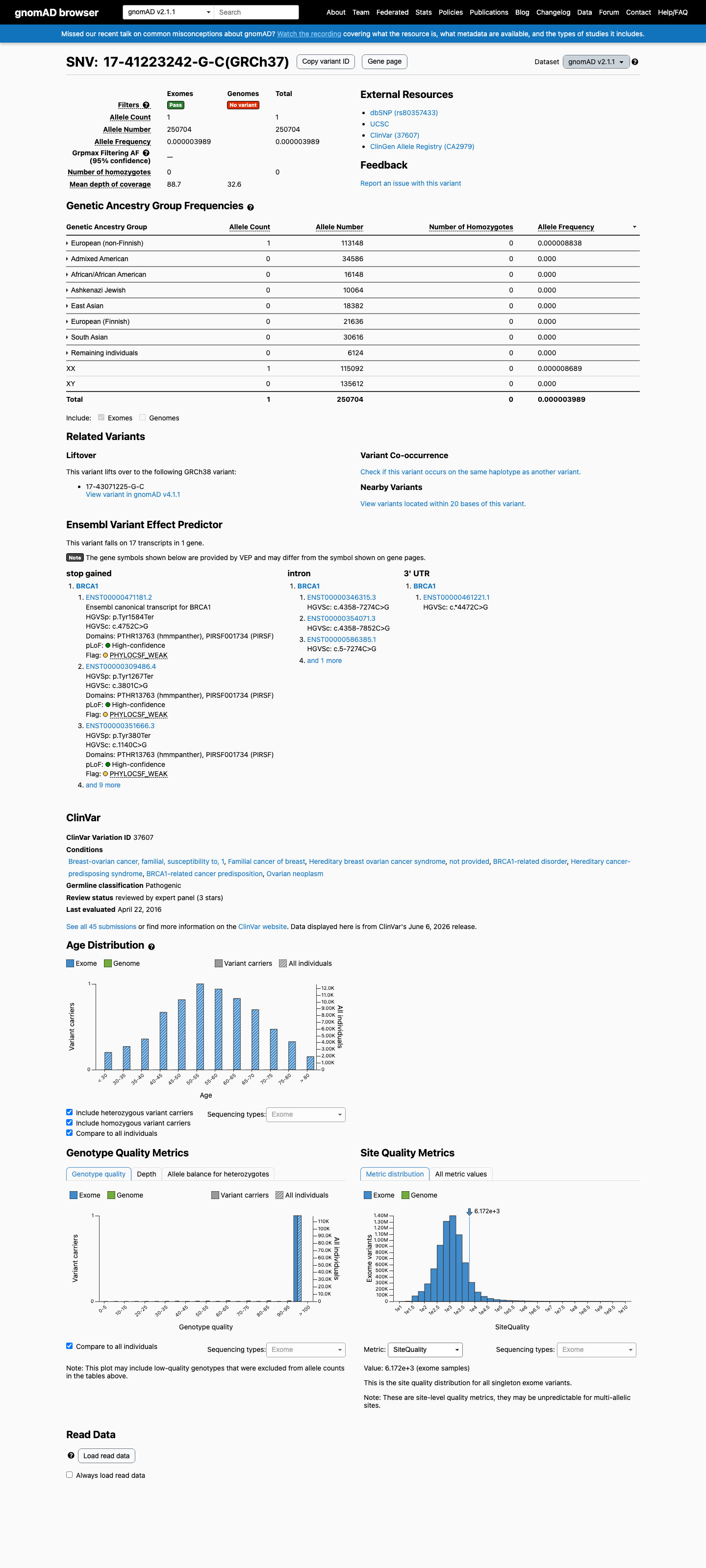 gnomAD v2.1 screenshot