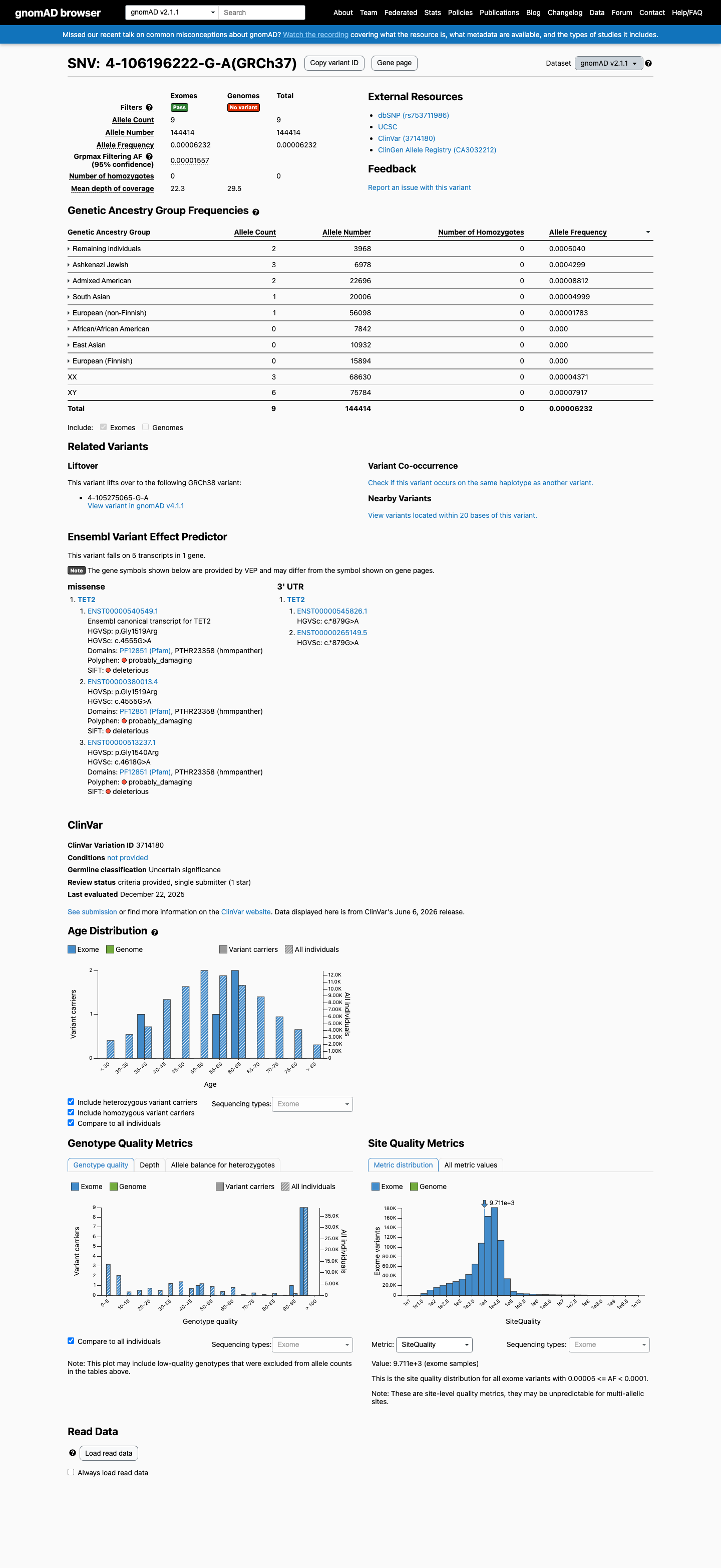 gnomAD v2.1 screenshot