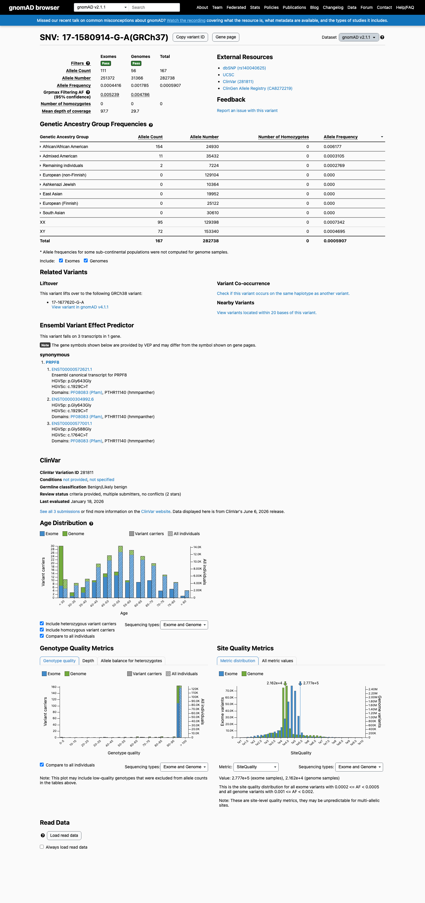 gnomAD v2.1 screenshot