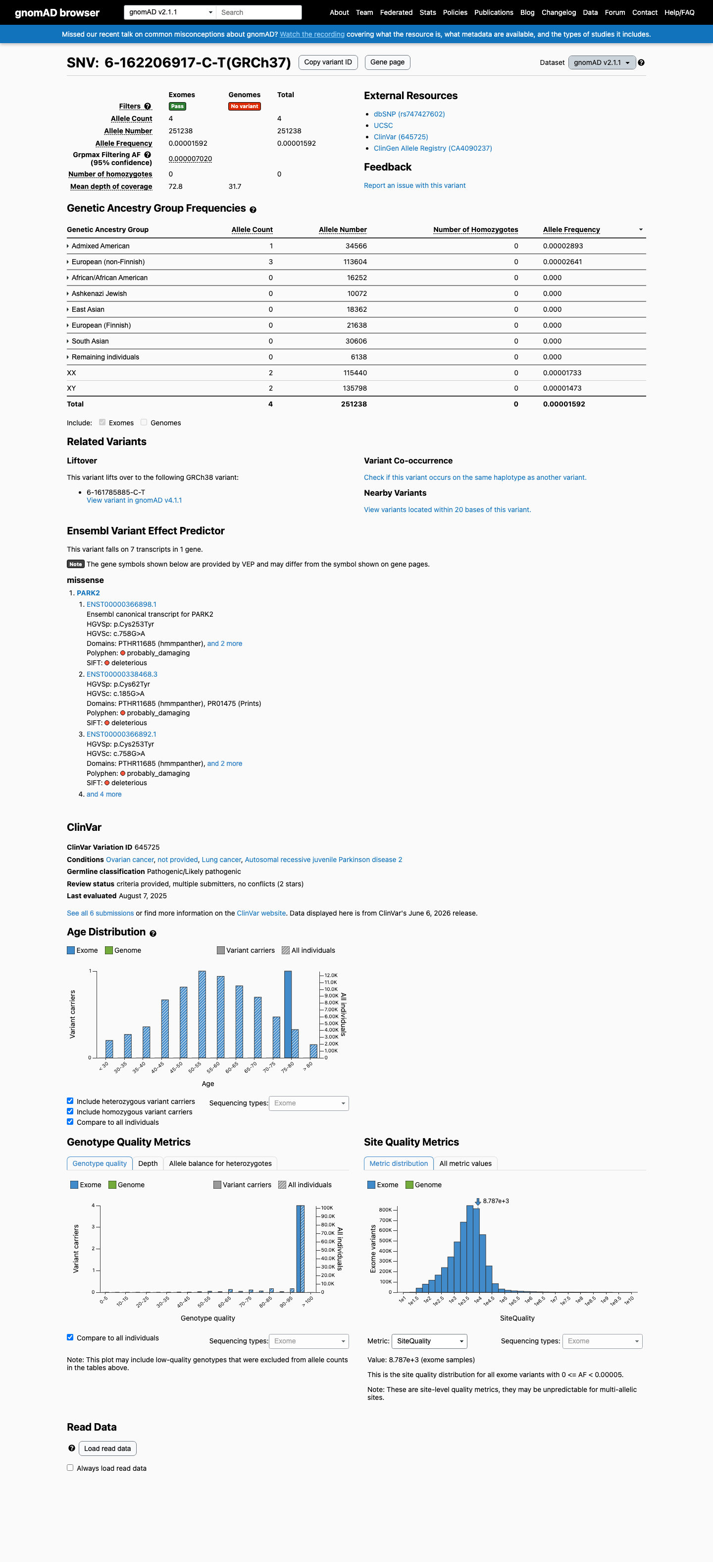 gnomAD v2.1 screenshot