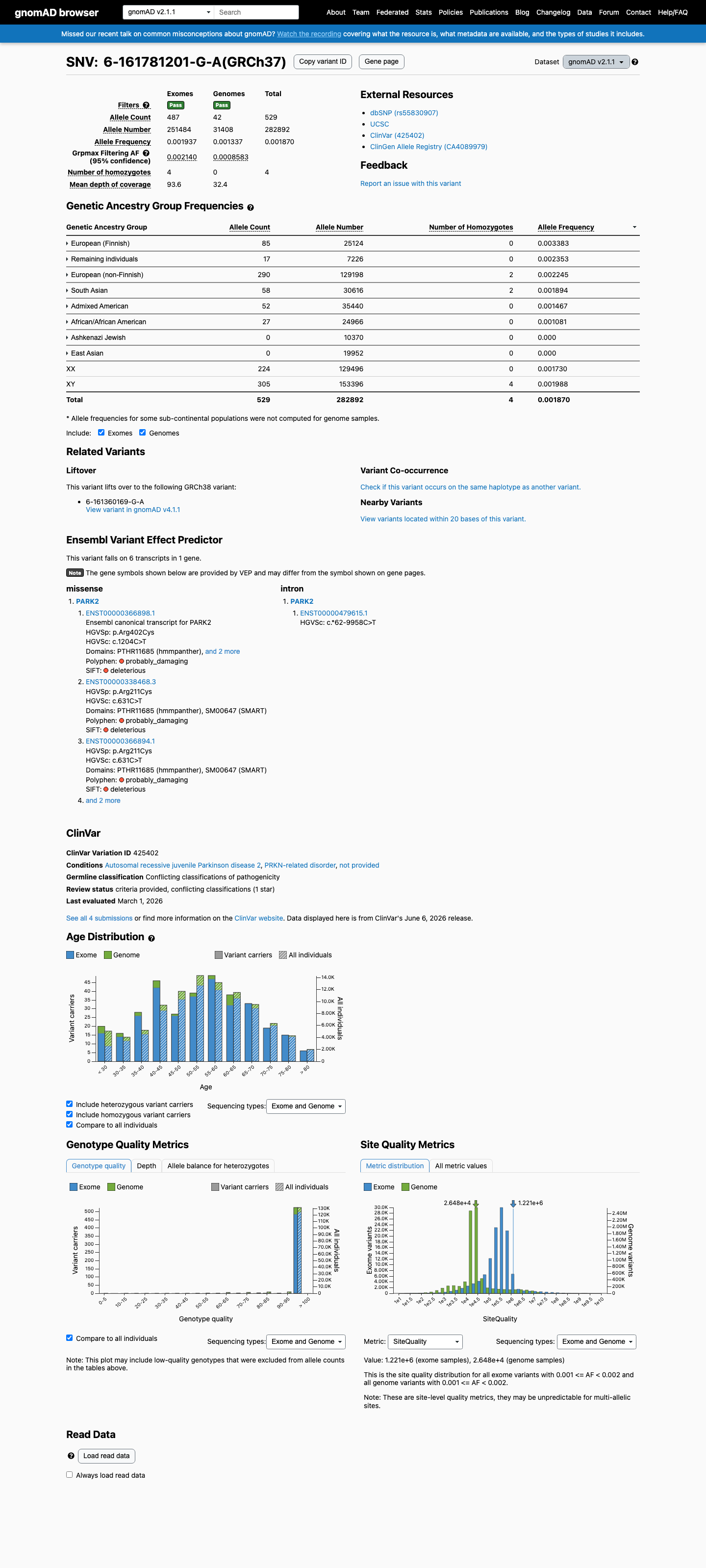 gnomAD v2.1 screenshot