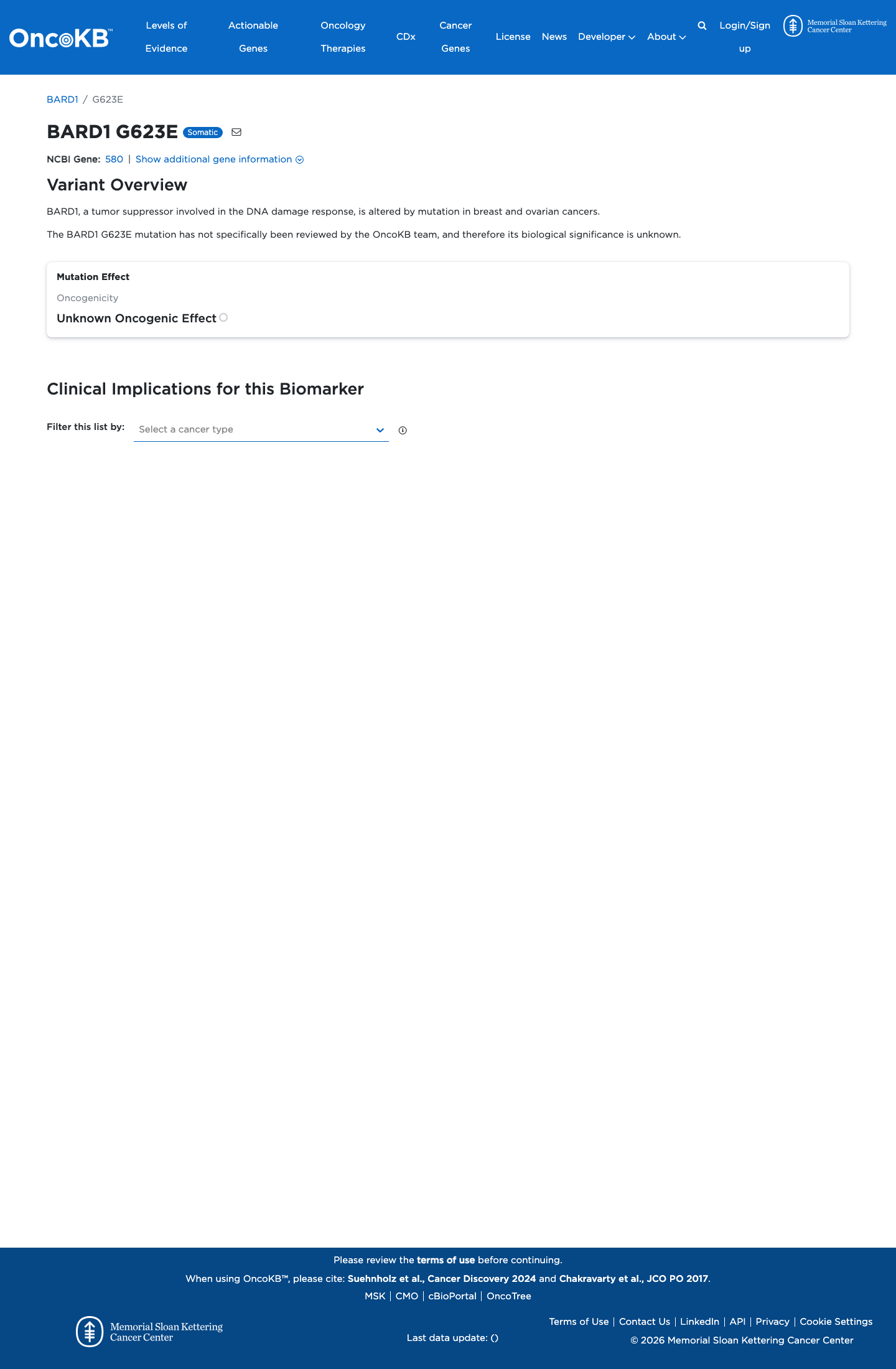 Functional / OncoKB screenshot