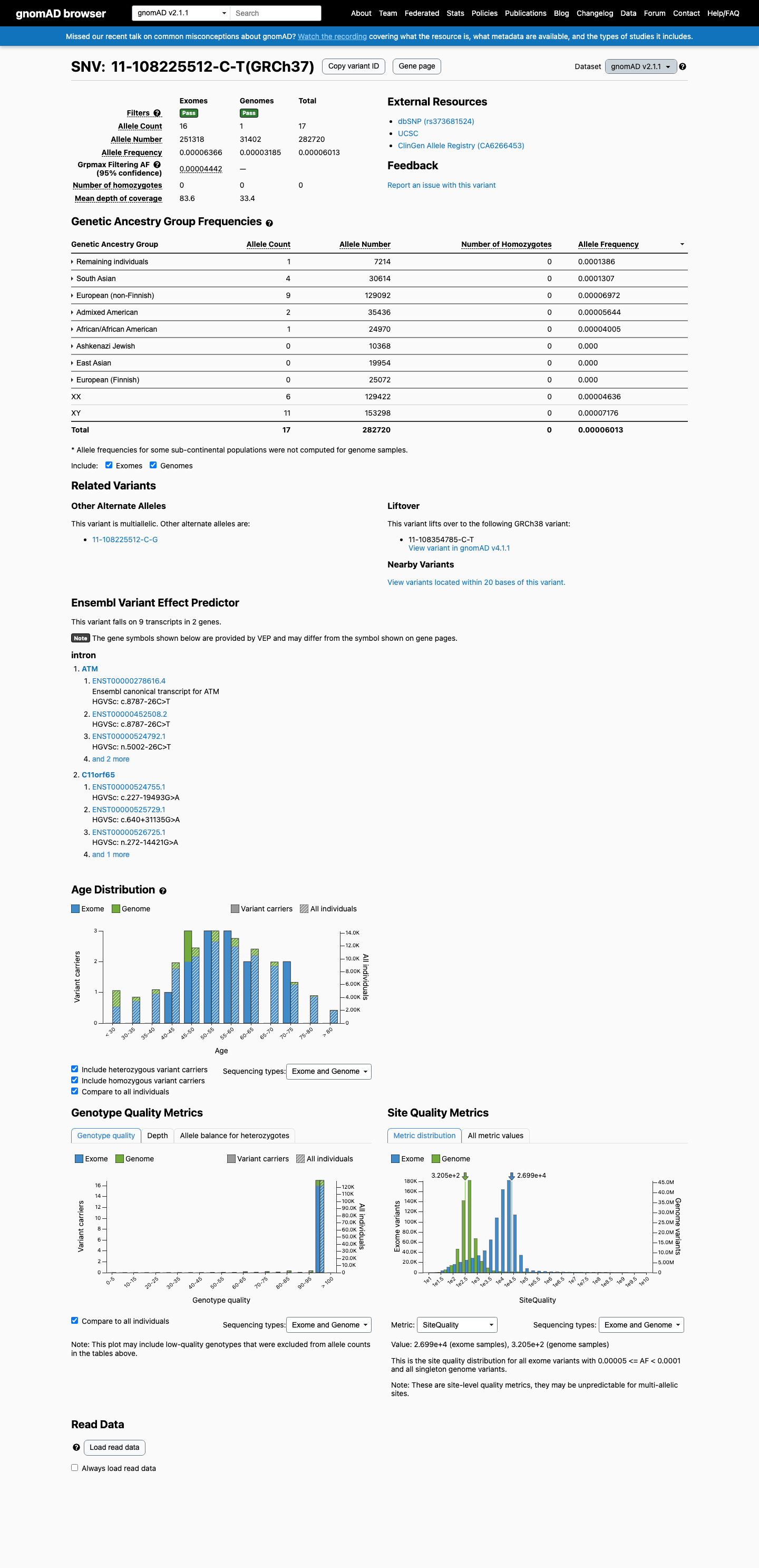 gnomAD v2.1 screenshot