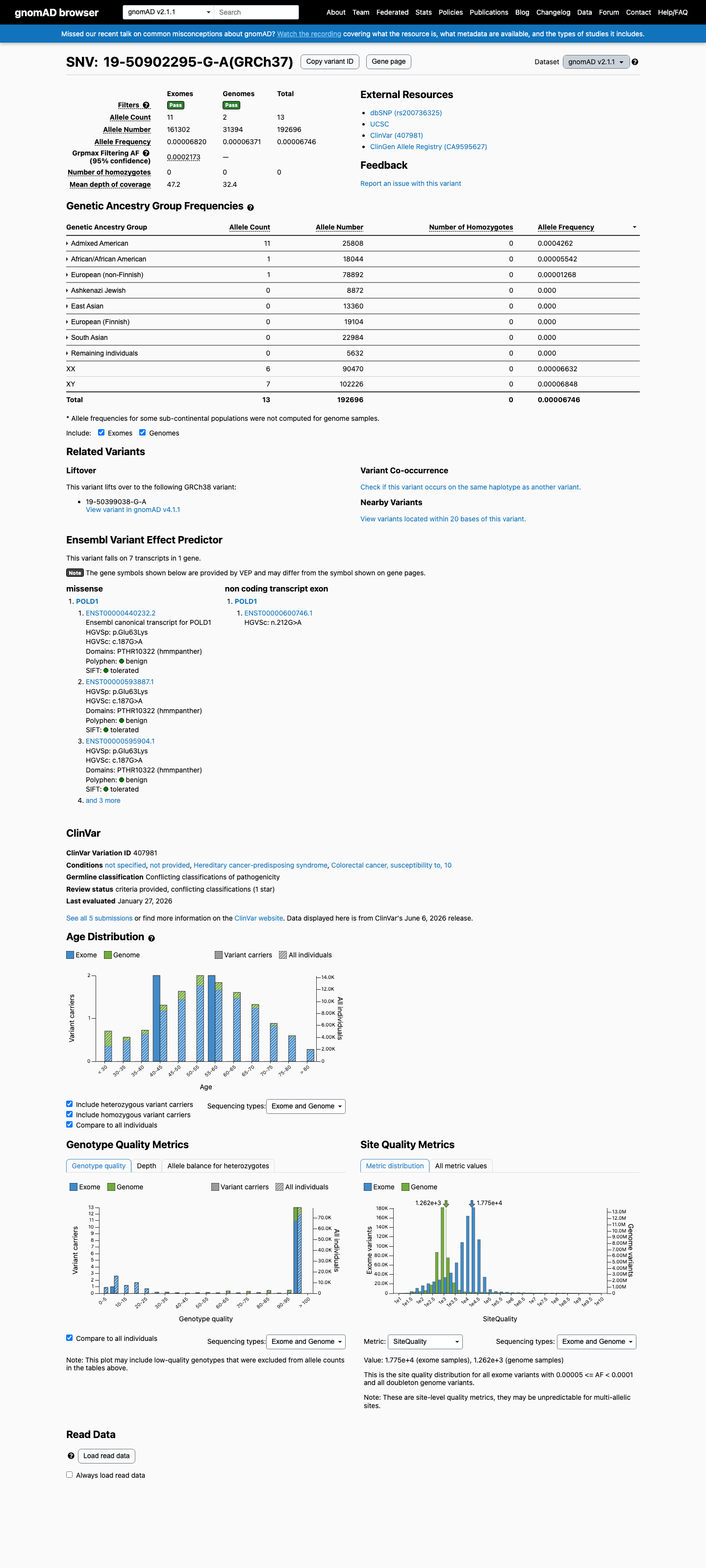 gnomAD v2.1 screenshot