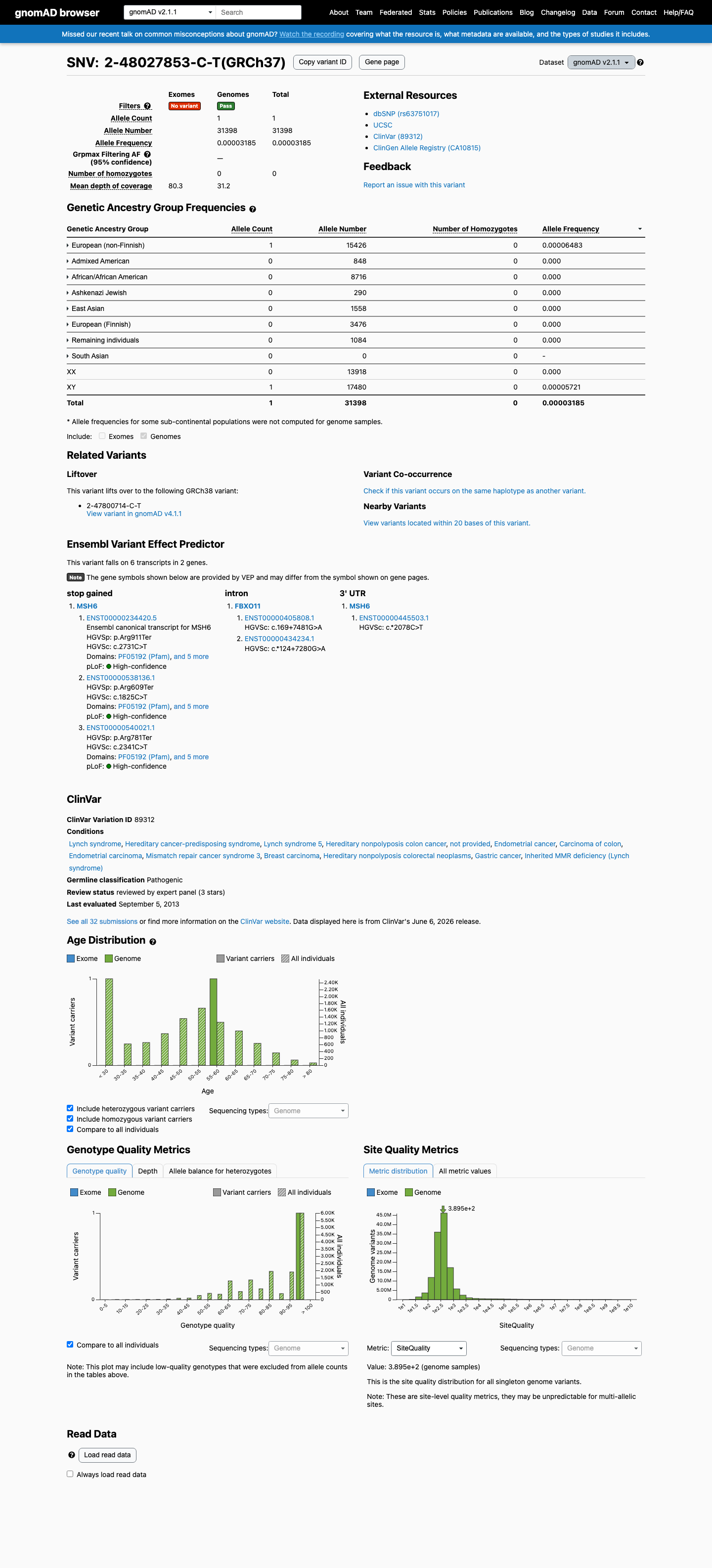 gnomAD v2.1 screenshot