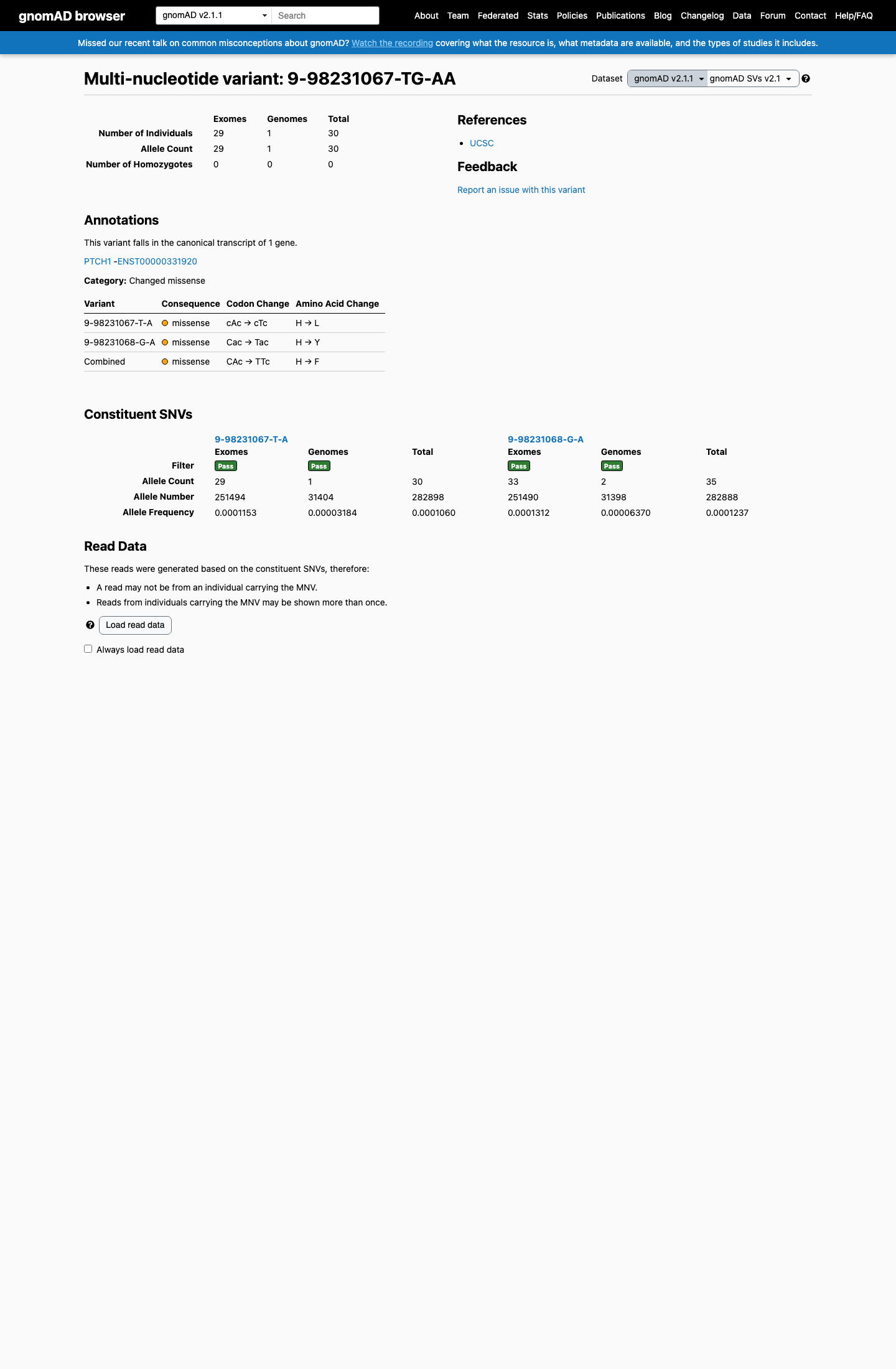 gnomAD v2.1 screenshot