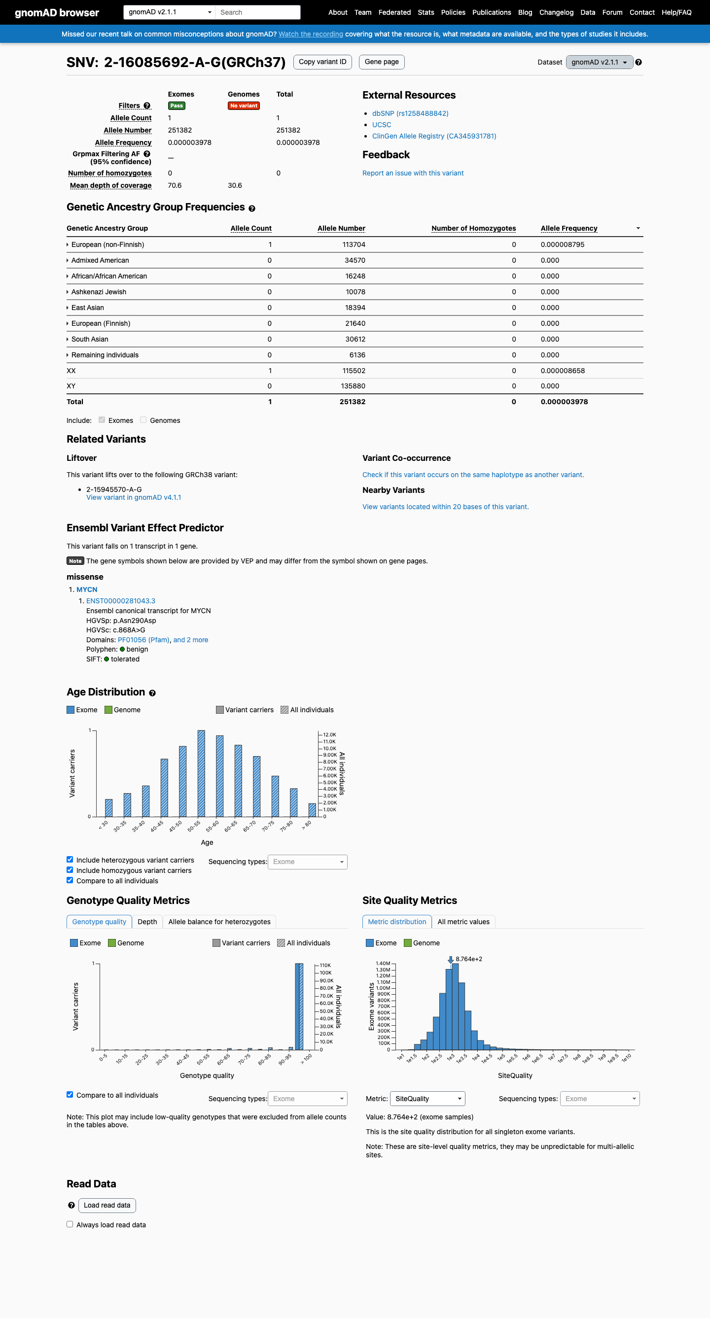 gnomAD v2.1 screenshot